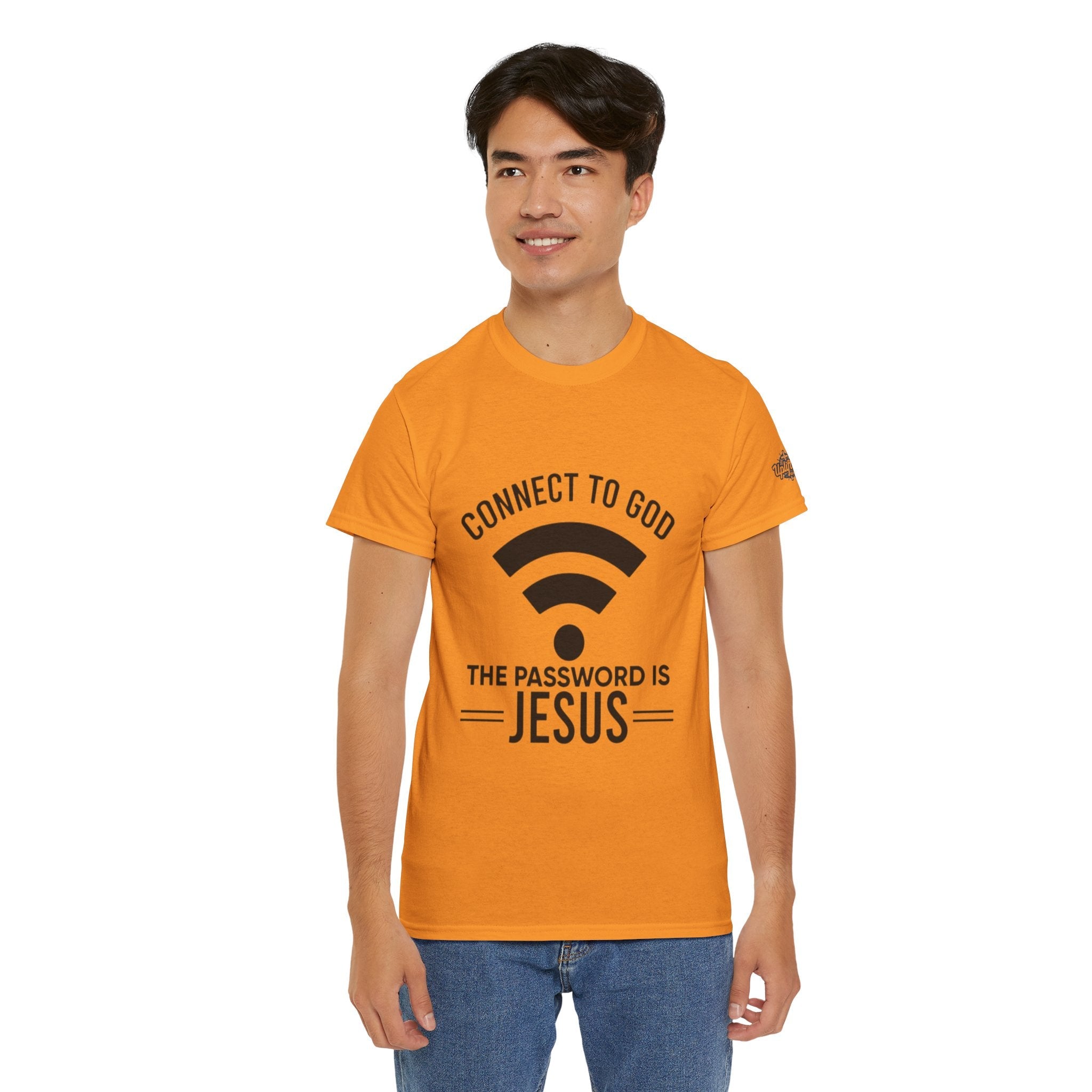 Connect to God T-shirt - WIFI Password is Jesus - Funny Christian Faith T-shirt Printify