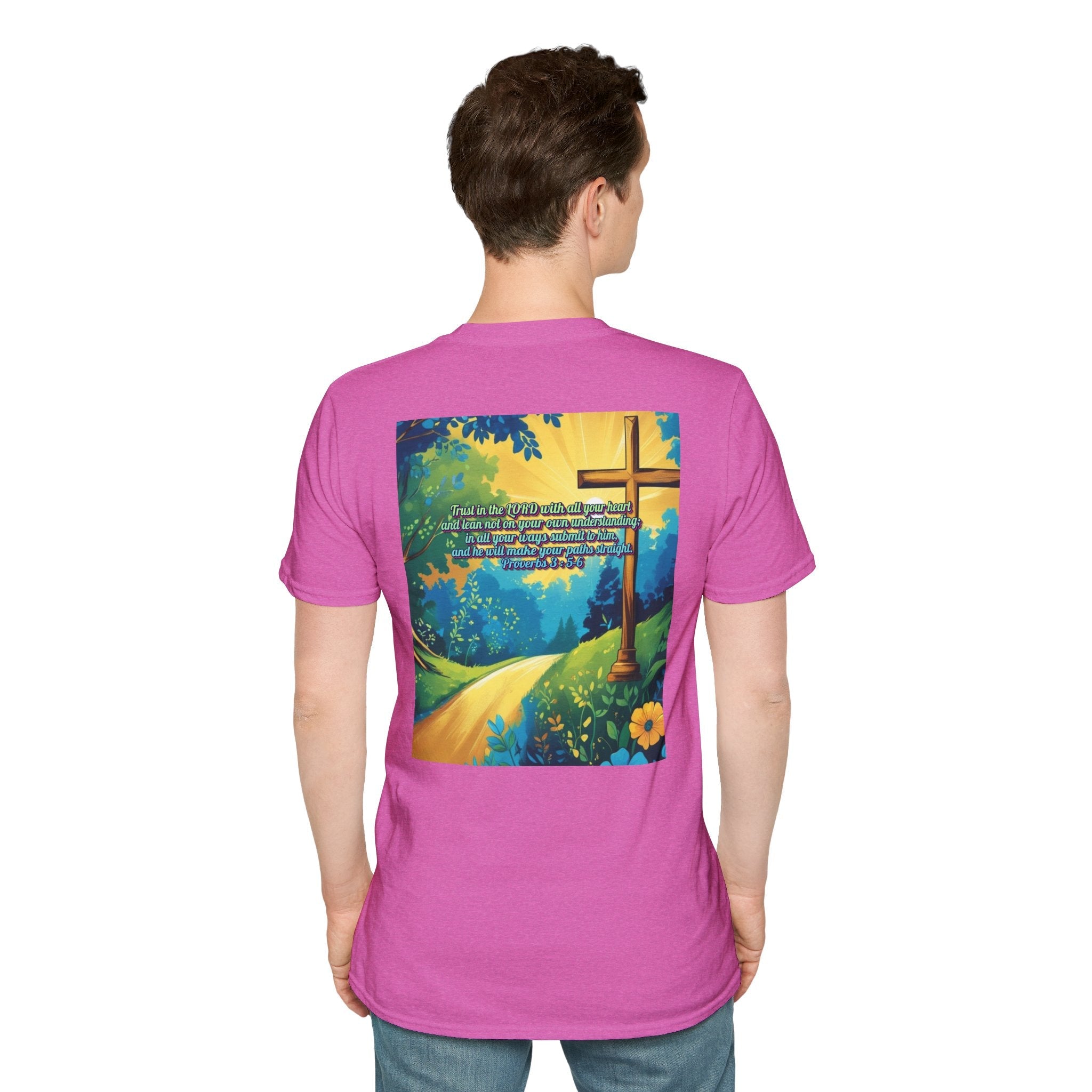 Trust in The Lord Proverbs 3:5-6 Biblical Design Unisex Softstyle T-Shirt Printify