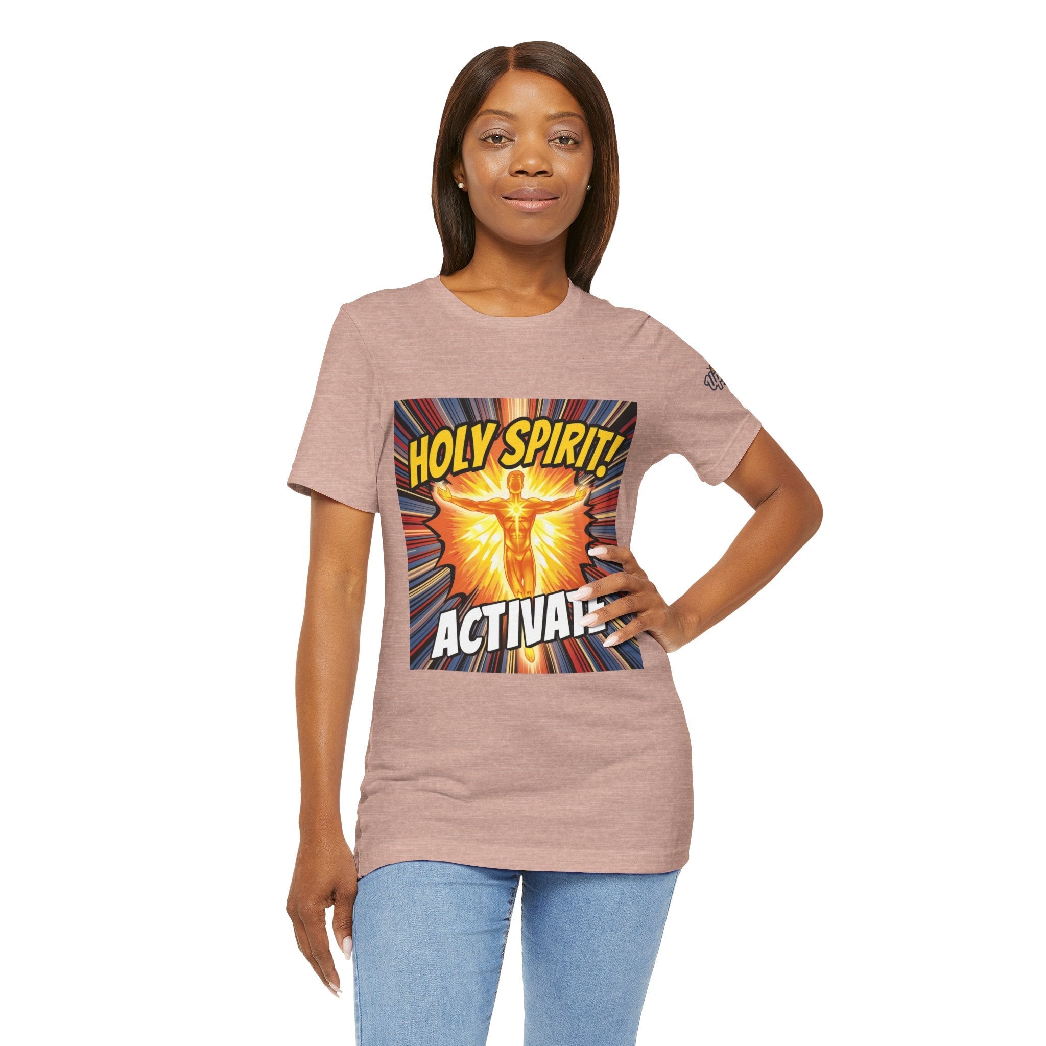 Holy Spirit Activate T-shirt – Superhero Christian T-shirt with Vibrant Power-Up Design for Faith-Fueled Boldness Printify