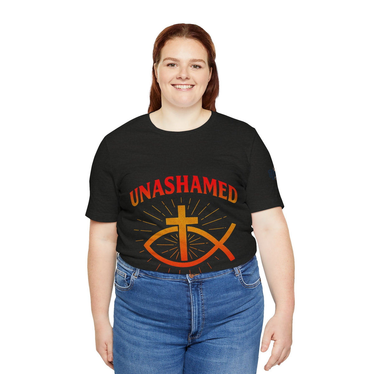 Unashamed T-shirt – Ichthys Jesus Fish & Cross Christian T-shirt for Romans 1:16 Bold Faith Printify