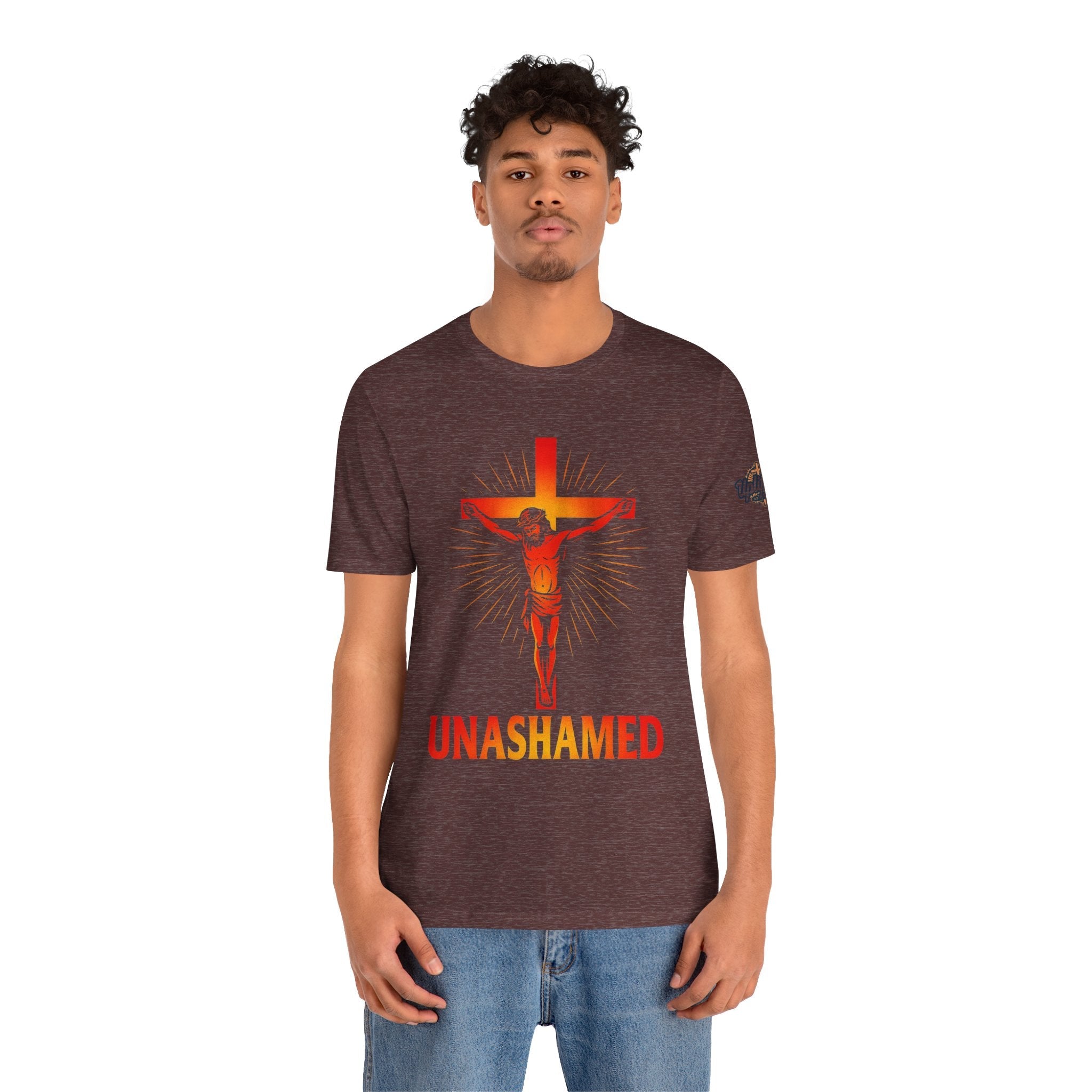 Unashamed T-shirt – Romans 1:16 Crucifixion Christian t-shirt for Bold Unwavering Faith Printify
