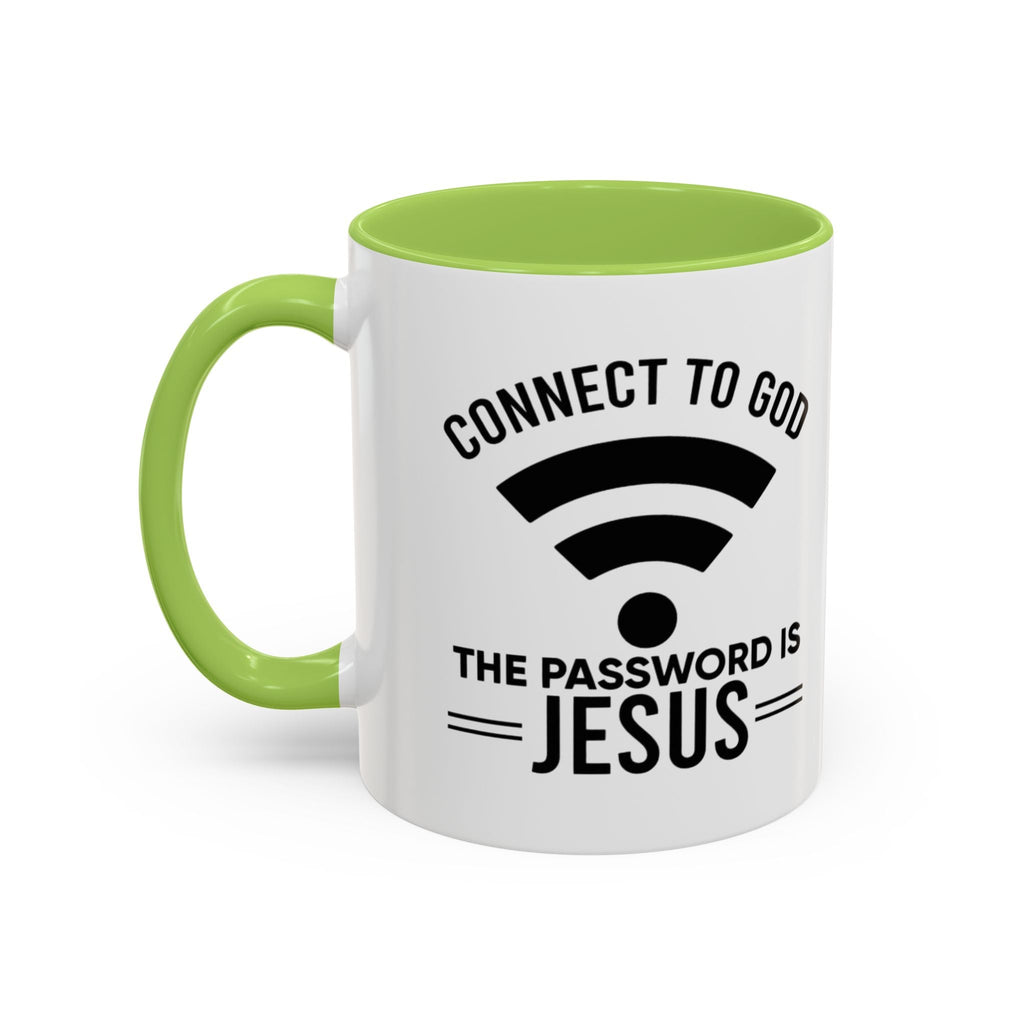 Connect to God Coffee Mug — "WIFI Password is Jesus" Funny Christian Faith Mug Printify