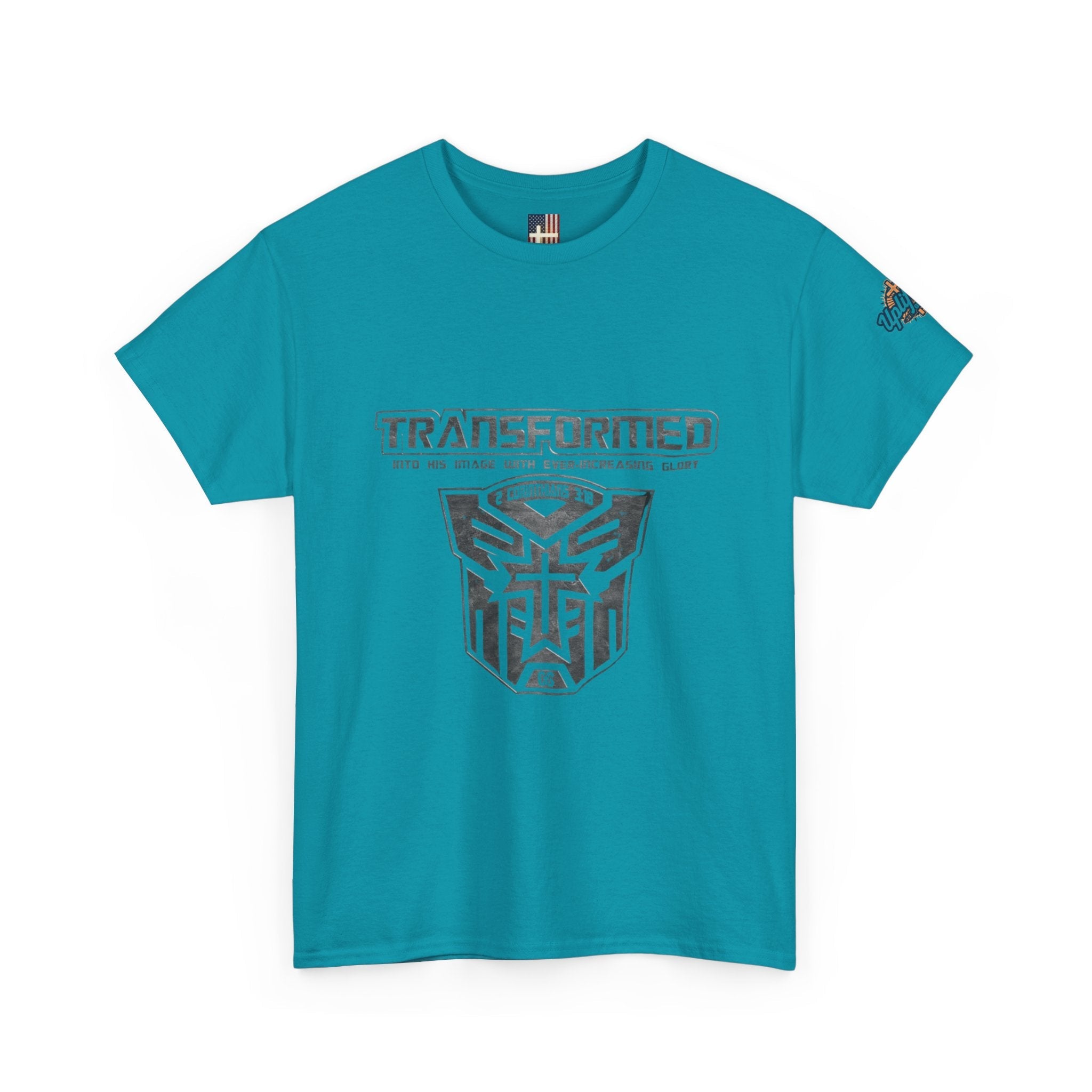 Transformer Logo Christian T-shirt | 2 Corinthians 3:18 Bible Verse T-shirt Printify