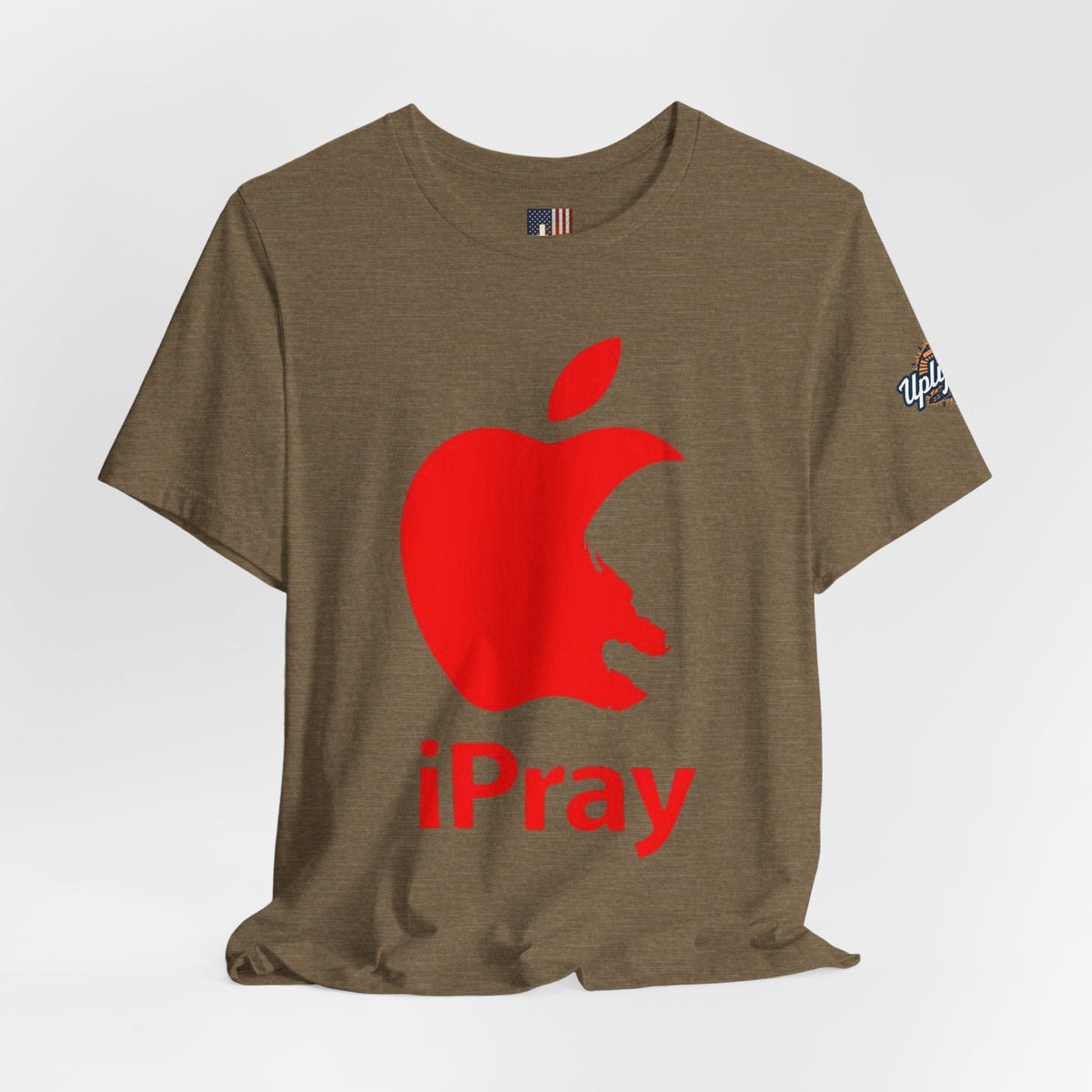 iPray Red Apple Christian T-Shirt — Faith Graphic Tee Printify