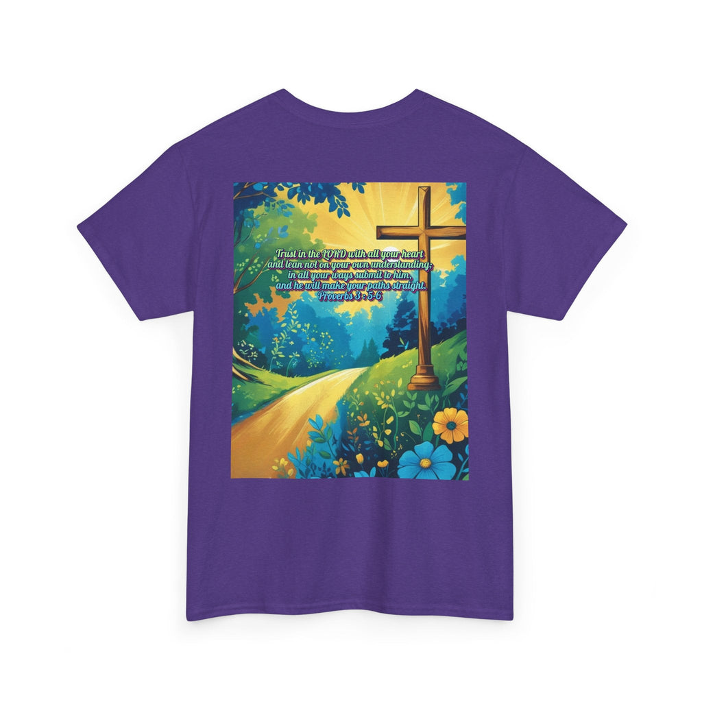 Trust in The Lord Proverbs 3:5-6 Biblical Design Unisex Heavy Cotton Tee Printify