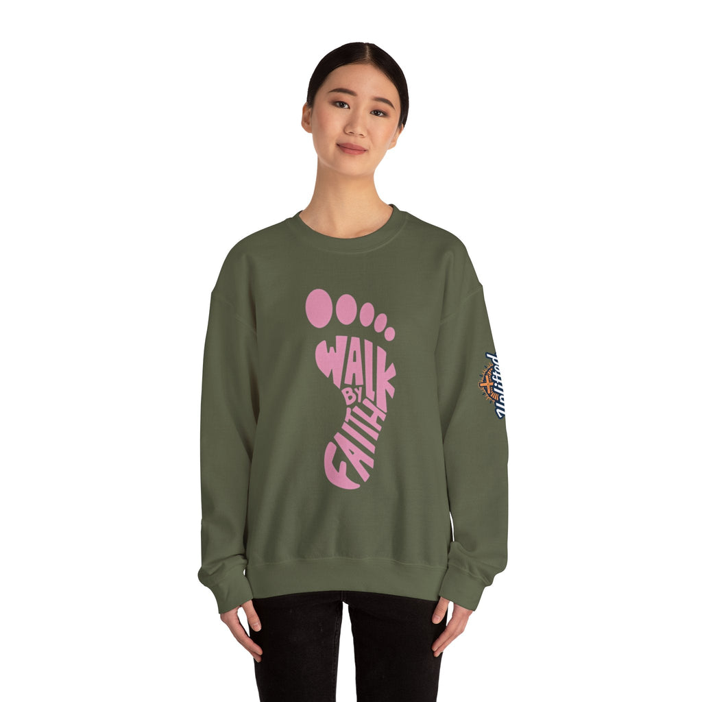 Walk By Faith Footprint Sweatshirt Printify