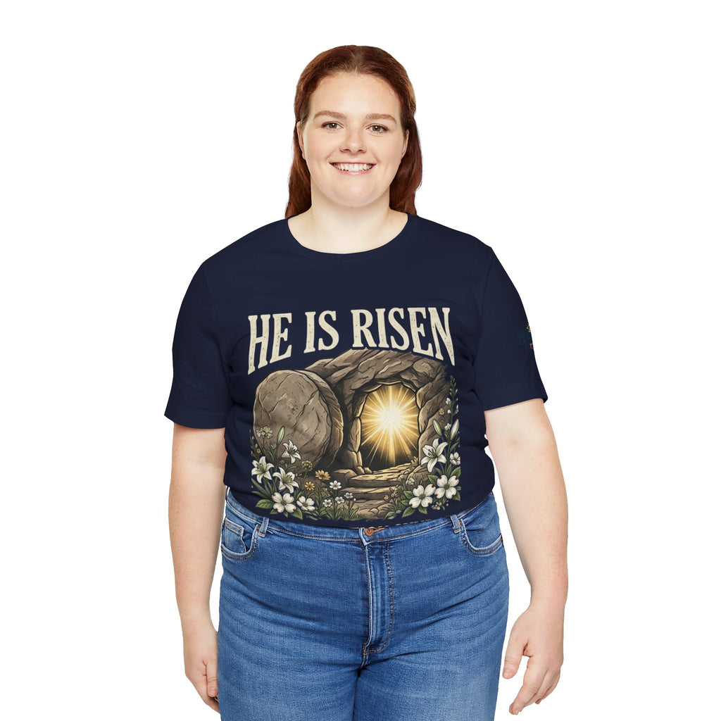 He Is Risen T-Shirt — Jesus Christ Resurrection Easter Tee Printify