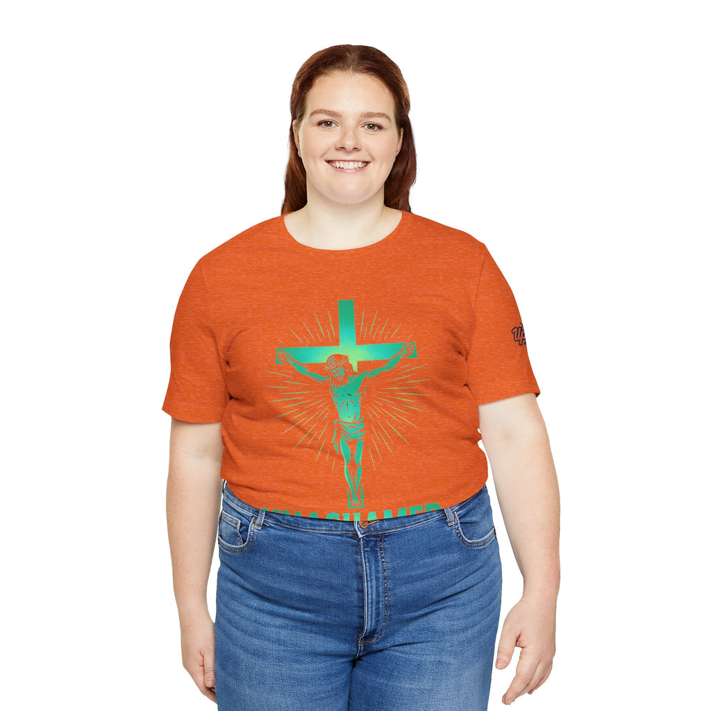 Unashamed T-shirt – Romans 1:16 Crucifixion Christian t-shirt for Bold Unwavering Faith Printify
