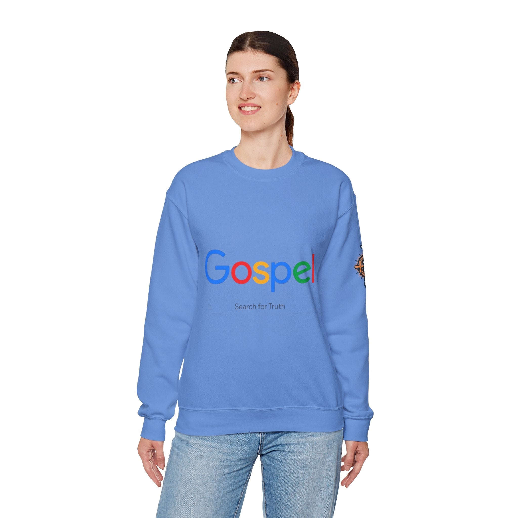Gospel Graphic Sweatshirt — "Gospel" Colorful Logo Christian Sweatshirt Printify