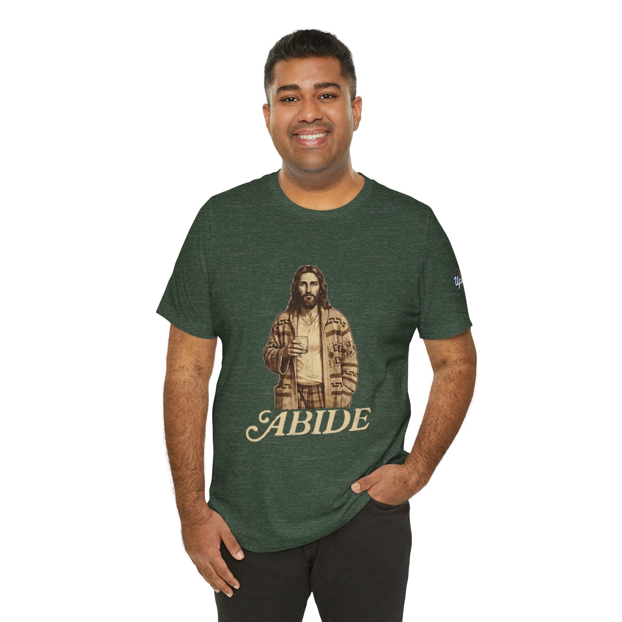 Abide Vintage Jesus Tee — "The Dude" Graphic Christian T-Shirt Printify