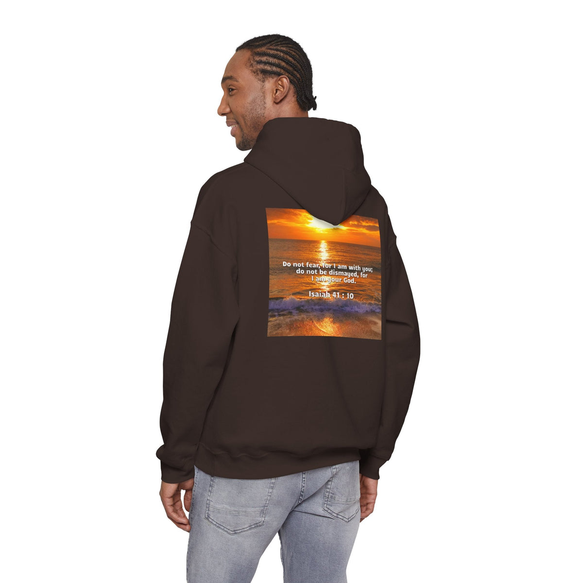 Bible Verse Unisex Heavy Blend™ Hooded Sweatshirt - Isaiah 41 : 10 Printify