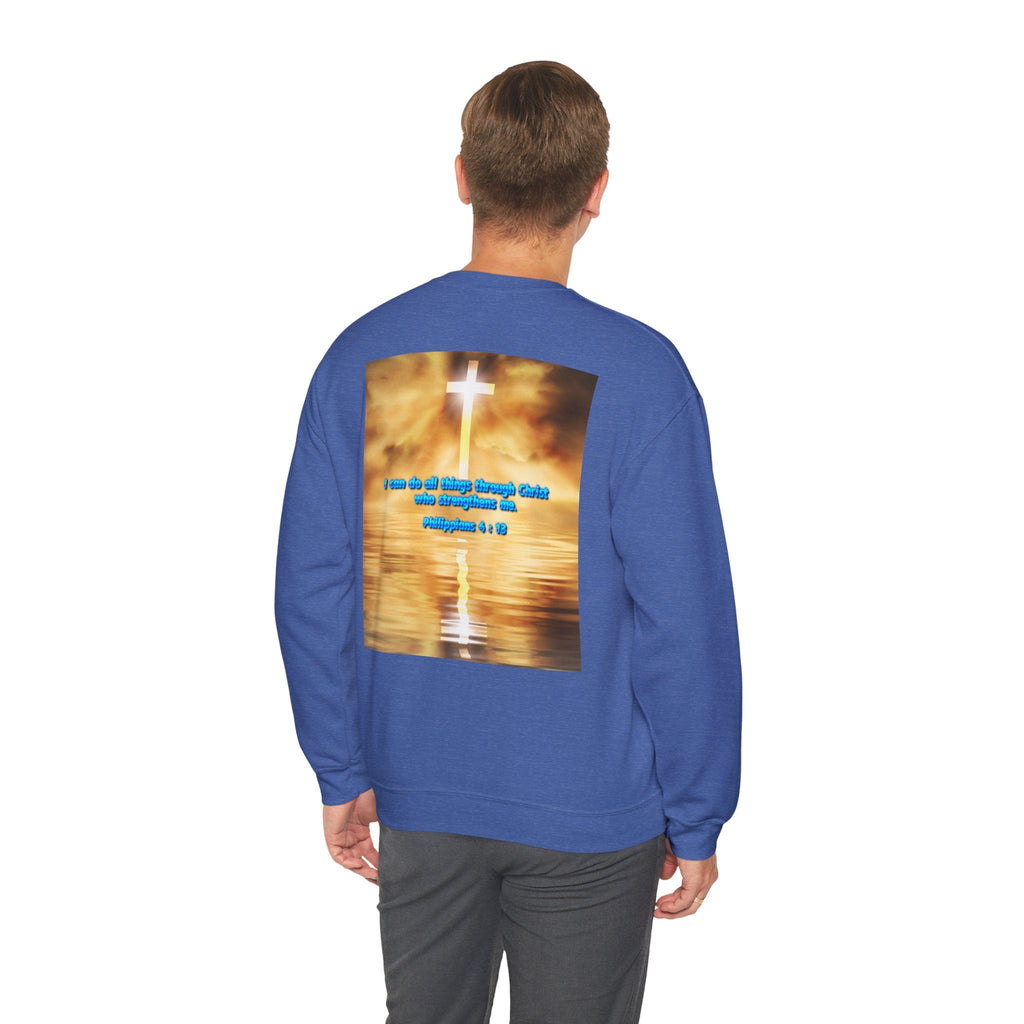 Bible Verse Heavy Blend™ Crewneck Sweatshirt Unisex  - Philippians 4 : 13 Printify