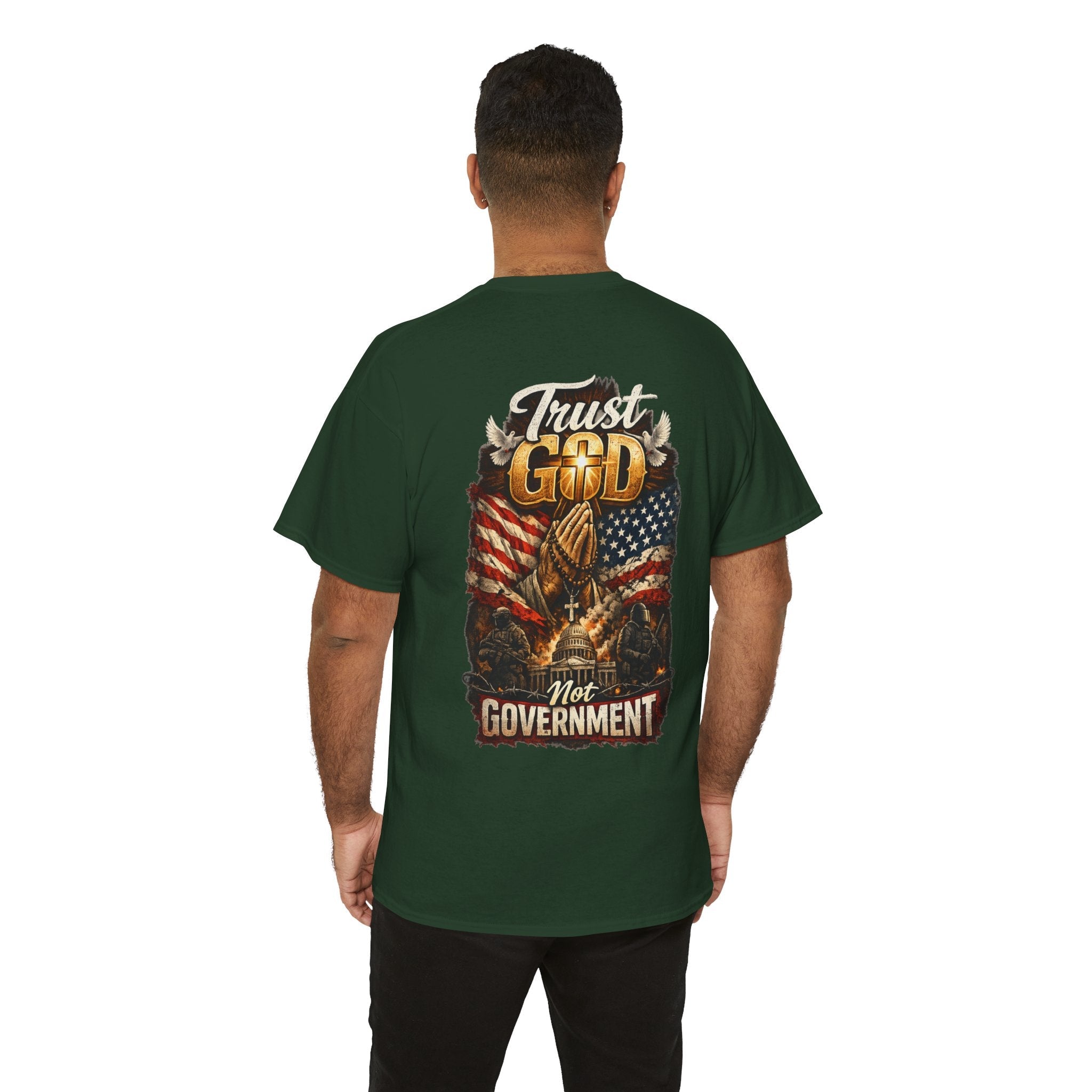 Trust God Not Government T-Shirt — Vintage Patriotic Christian Tee Printify