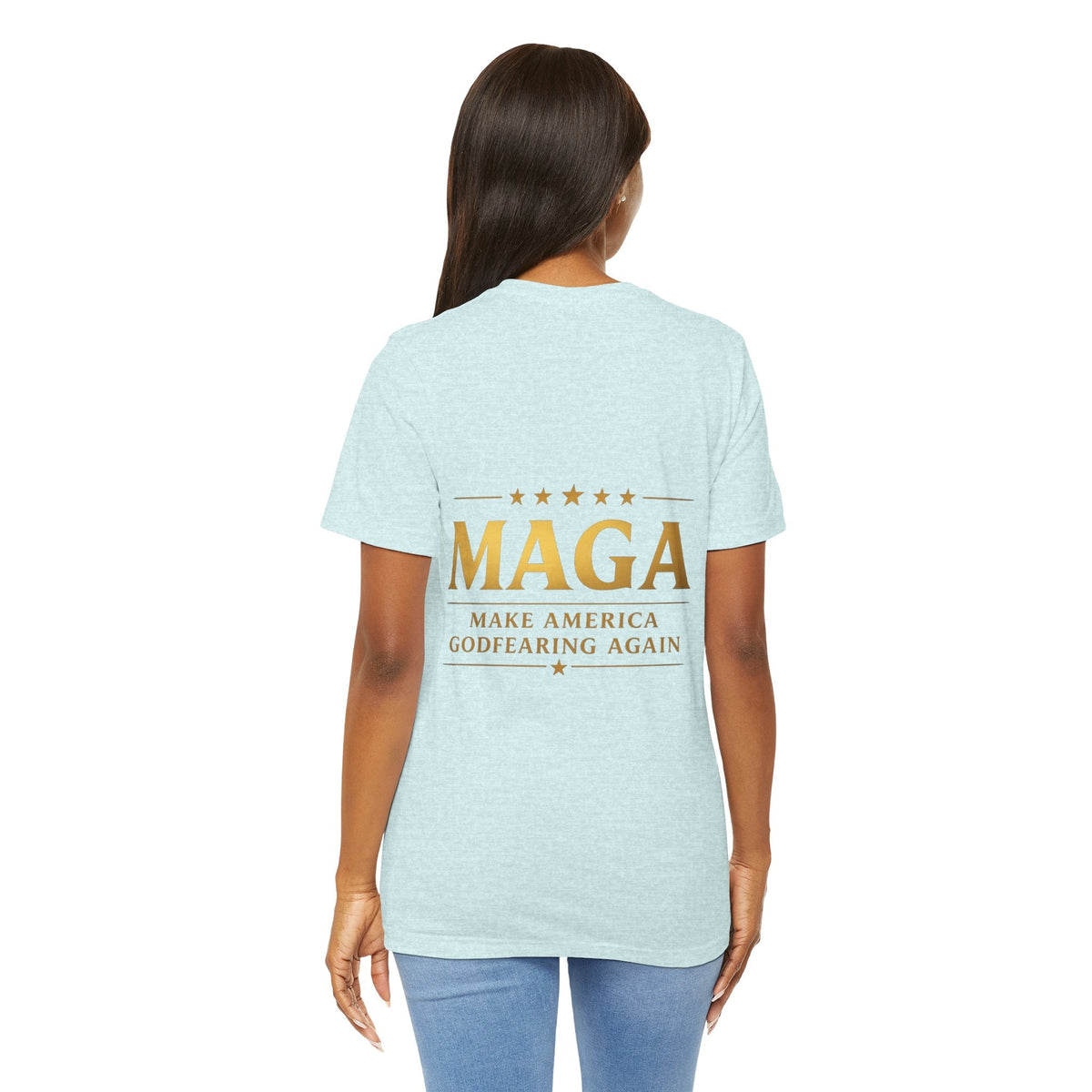 MAGA Gold Letter T-Shirt — "Make America Great Again" Printify