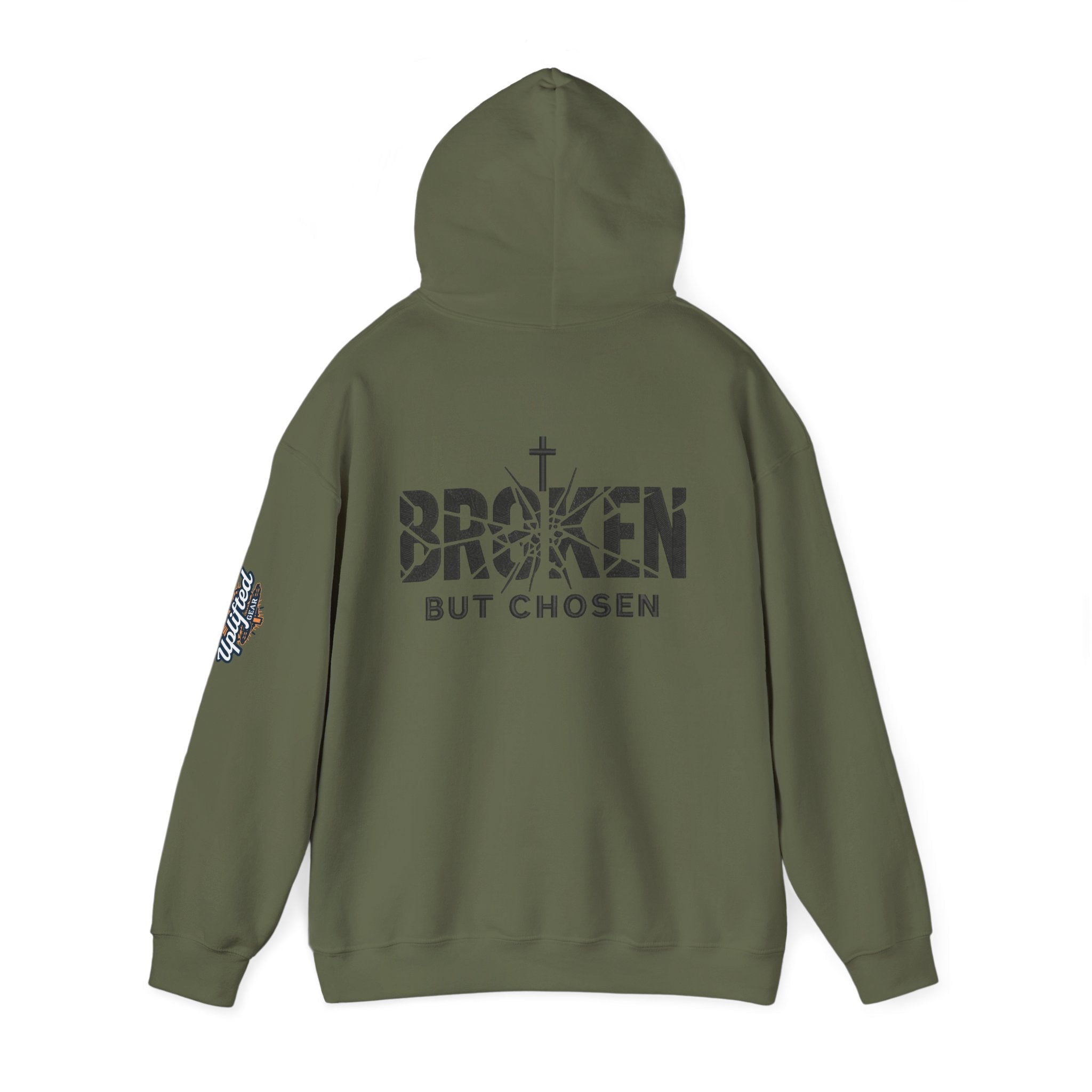 Broken But Chosen Hoodie — Christian Faith Graphic Sweatshirt Printify