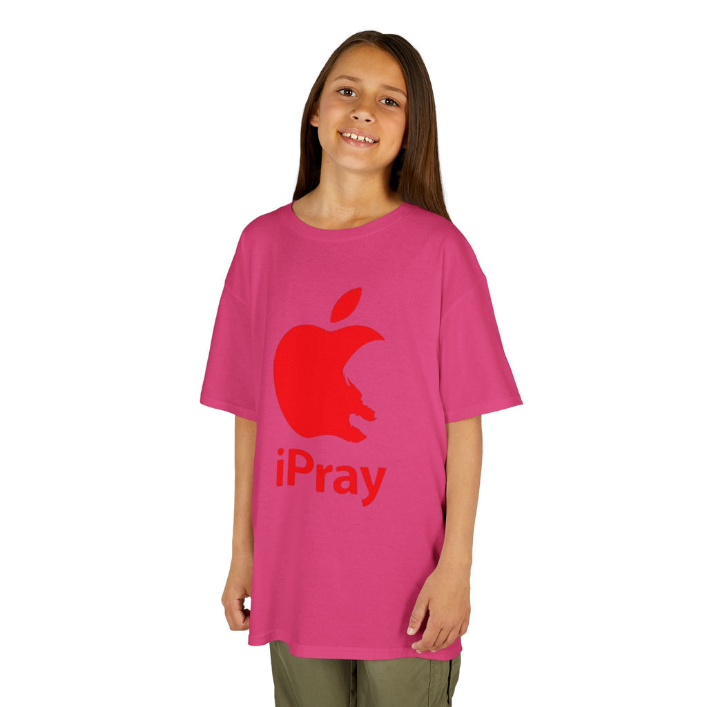 Kids Graphic Tee — Red iPray Logo Prayer Shirt for Children Printify