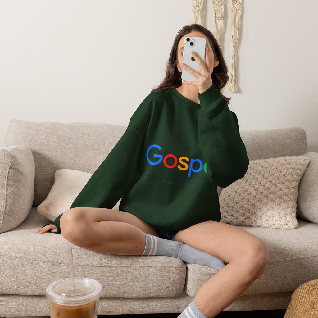 Gospel Graphic Sweatshirt — "Gospel" Colorful Logo Christian Sweatshirt Printify