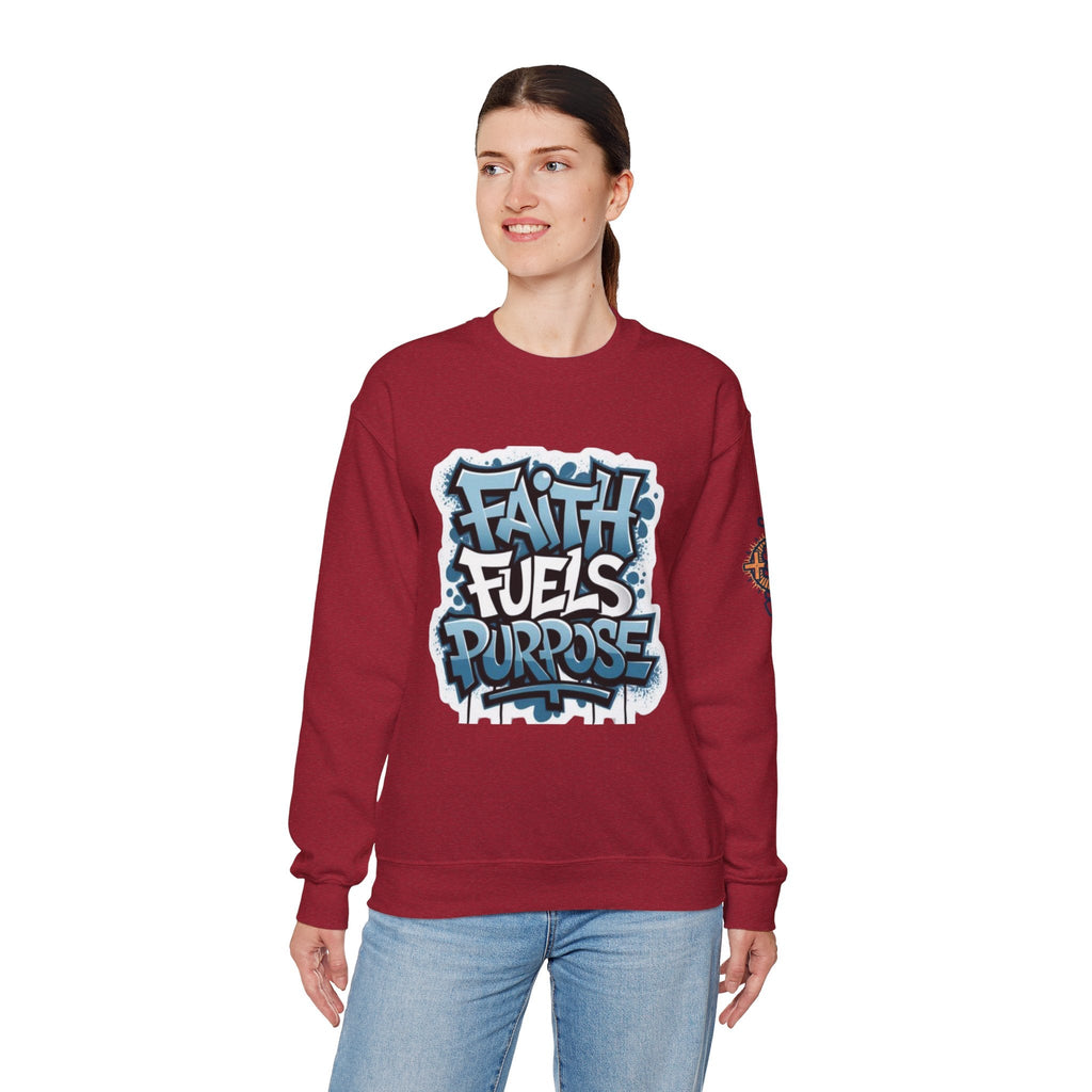 Faith Fuels Purpose Sweatshirt – Inspirational Christian Sweatshirt for Divine Drive & Unstoppable Belief Printify