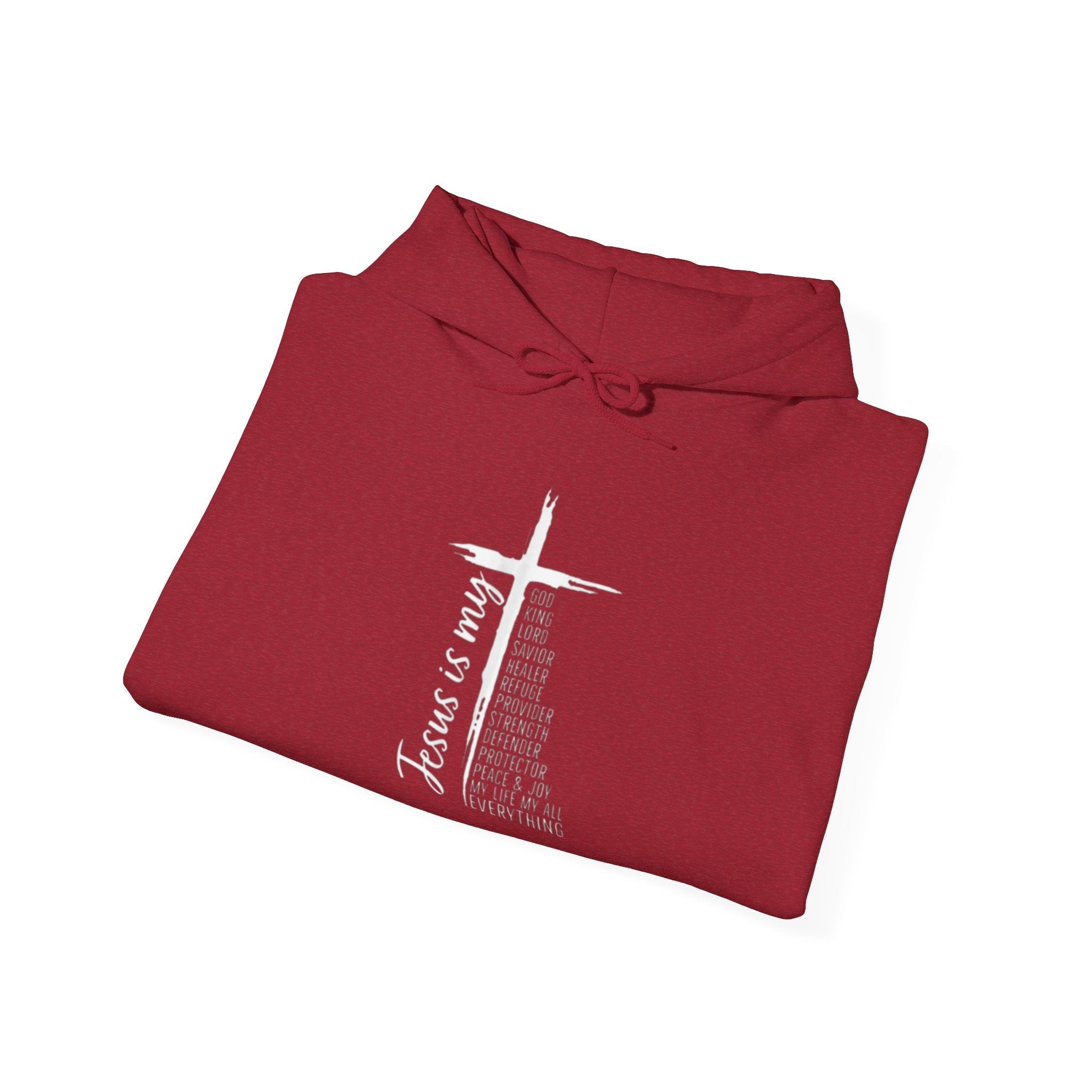Jesus Is My Everything Hoodie – Cross List God King Lord Savior Christian Sweatshirt for Total Surrender Faith Printify