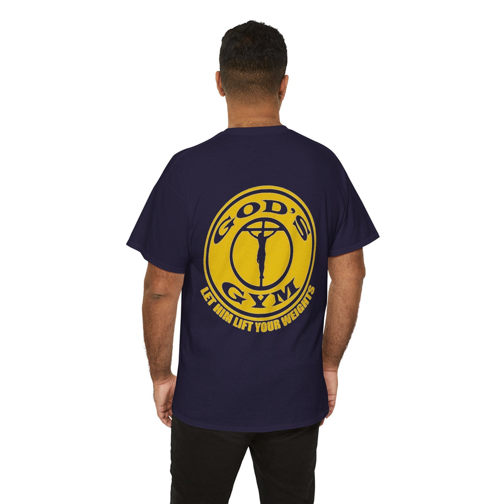 God's Gym T-Shirt — "Let Him Lift Your Weights" Christian Fitness Tee Printify