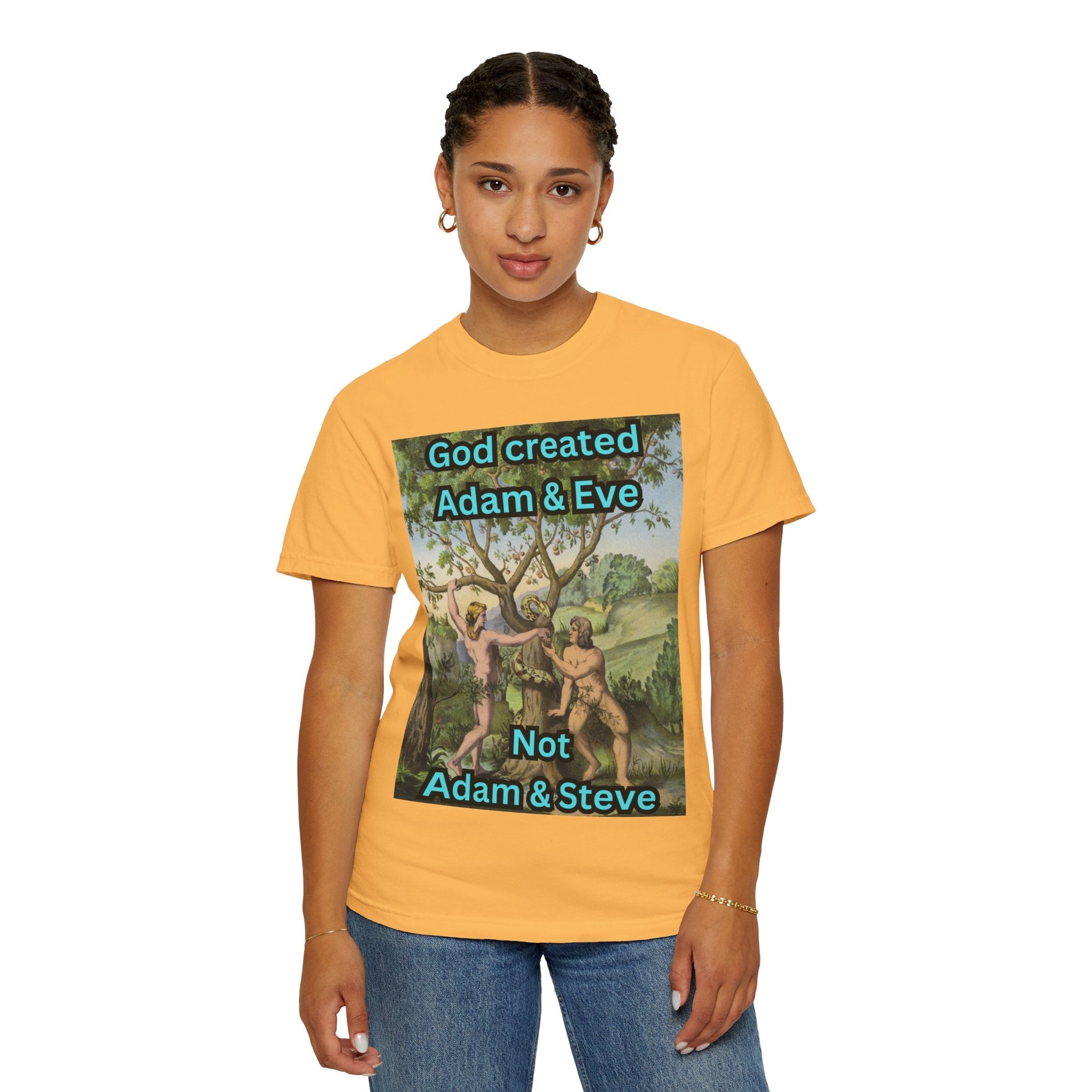God Created Adam and Eve T-Shirt – Biblical Truth Christian Tee for Bold Faith Printify