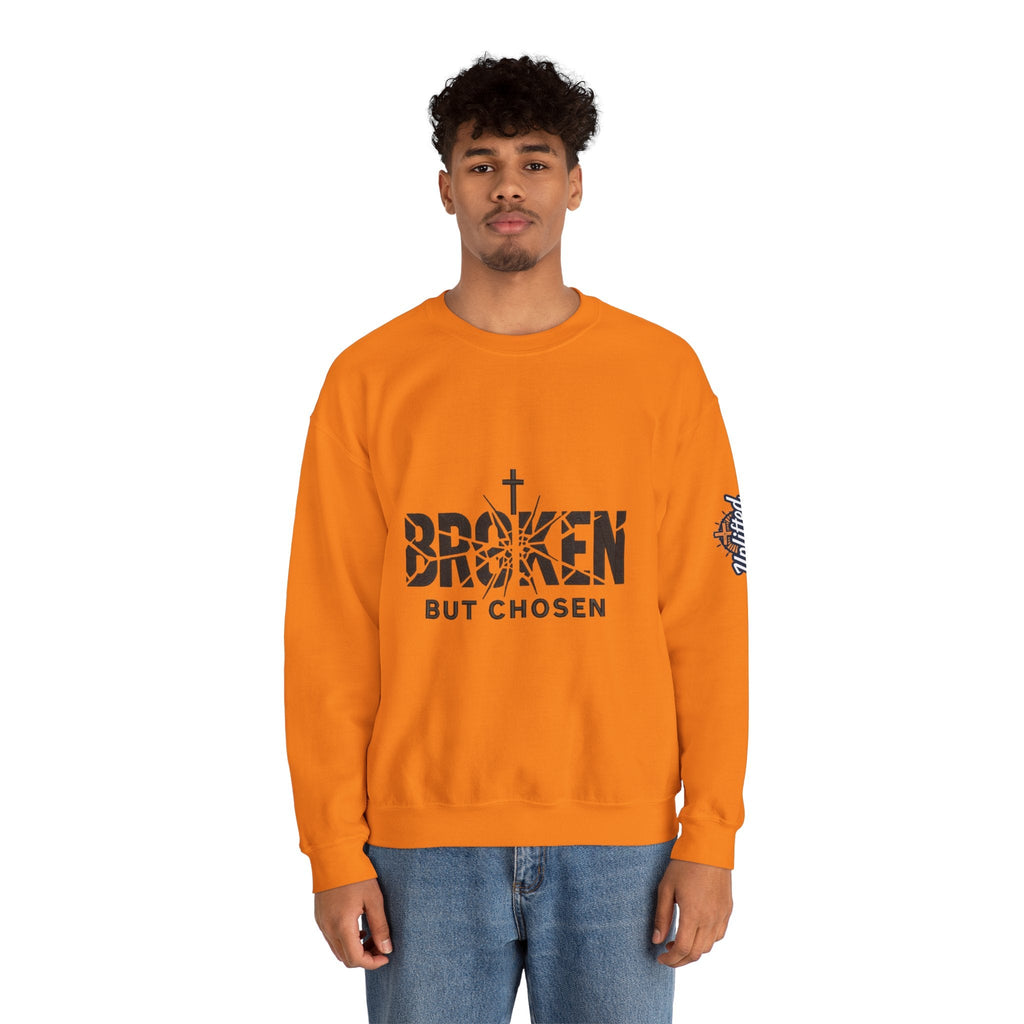Broken But Chosen Crewneck Sweatshirt Printify