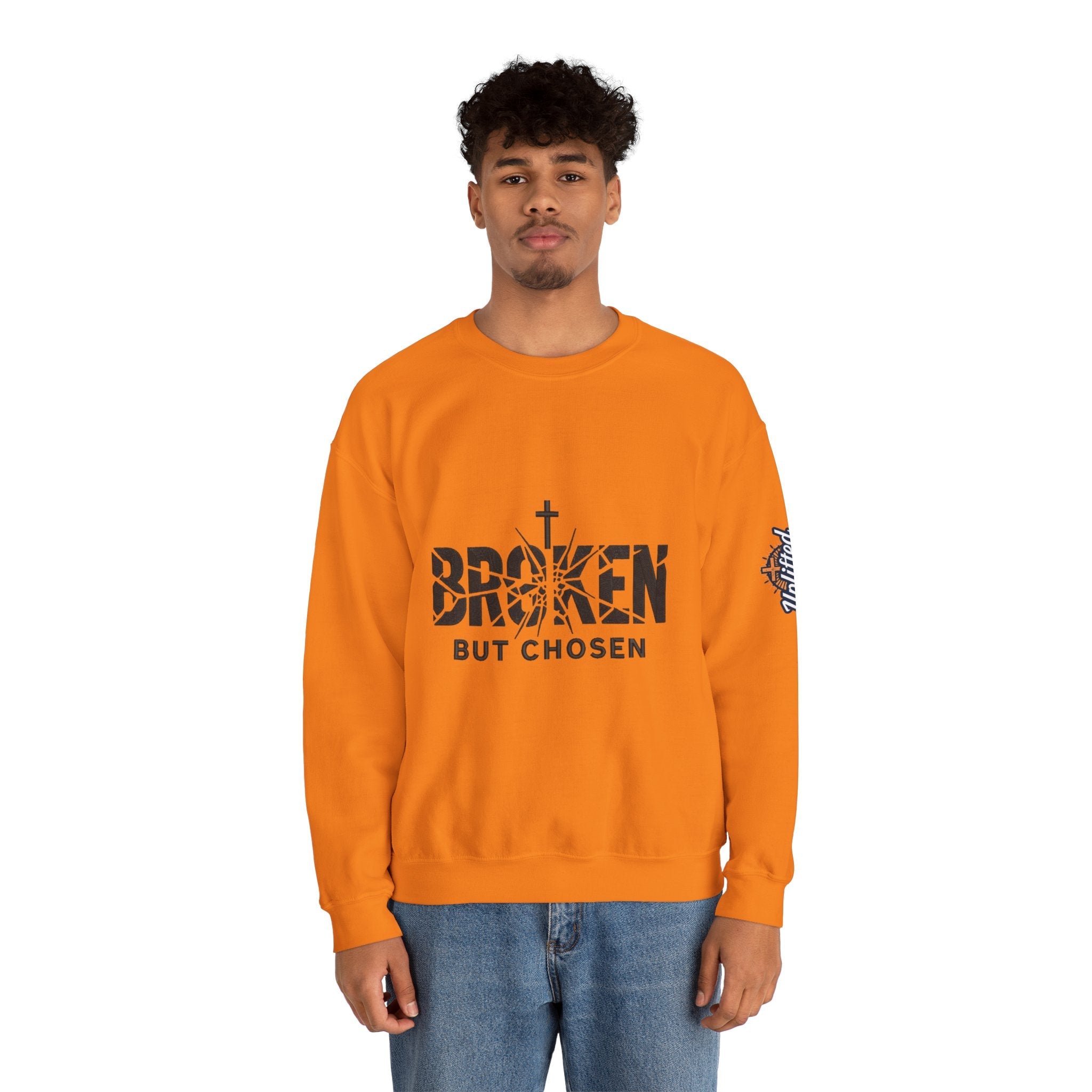 Broken But Chosen Crewneck Sweatshirt Printify