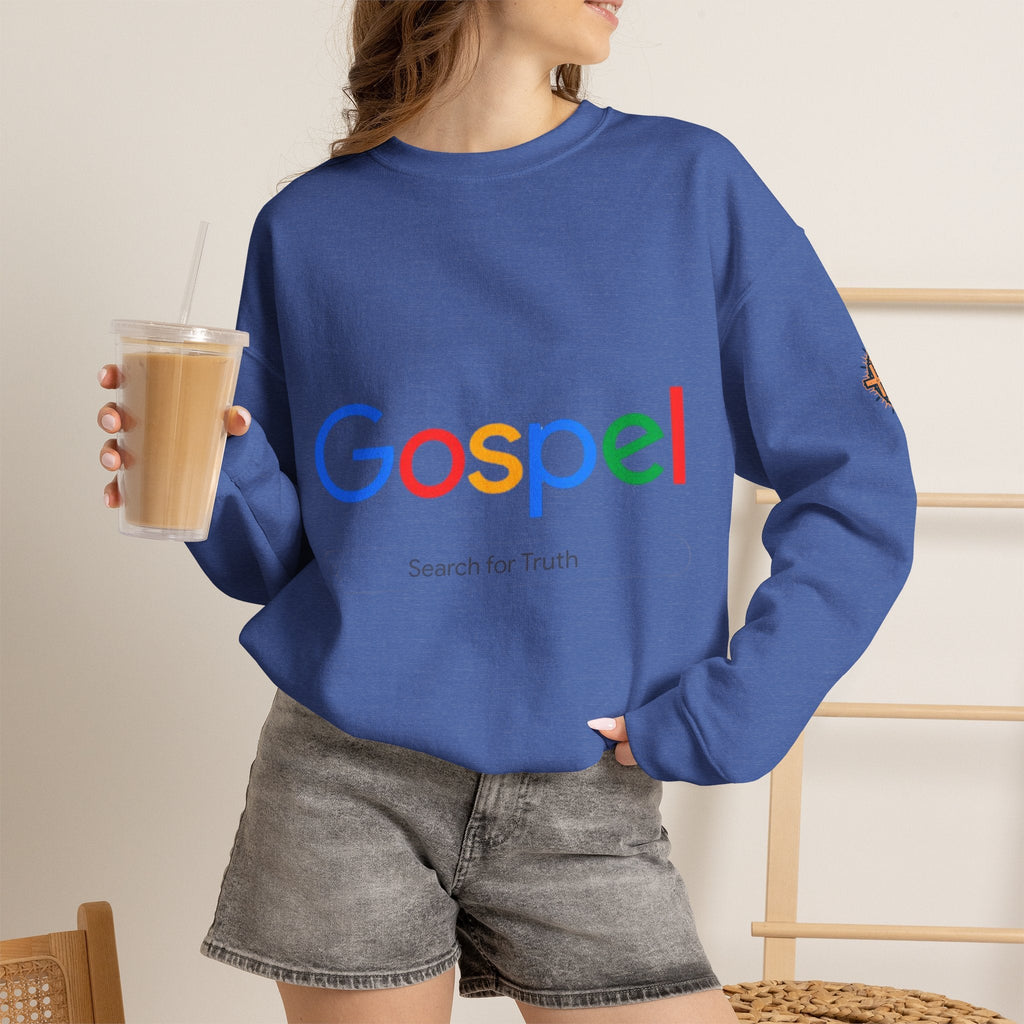 Gospel Graphic Sweatshirt — "Gospel" Colorful Logo Christian Sweatshirt Printify