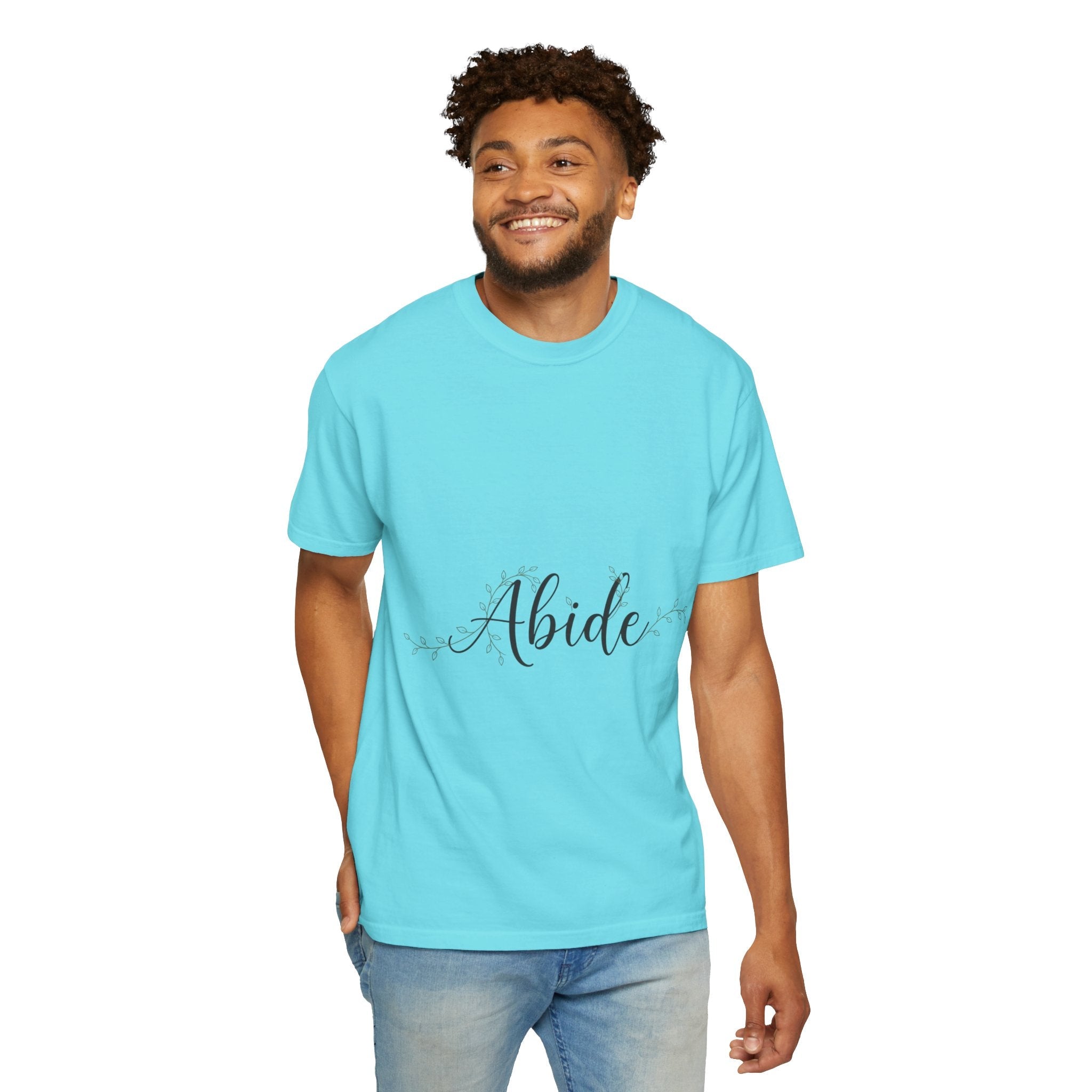 Abide in the Lord T-Shirt – Vine Design Christian Tee for Faithful Hearts Printify