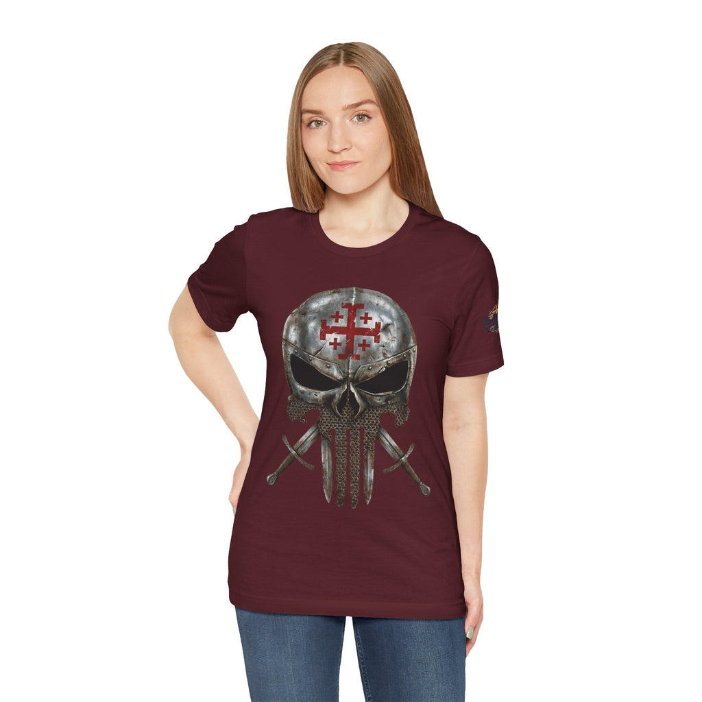Crusader Knight Christian Skull T-shirt - Warrior Armor of God T-shirt Printify