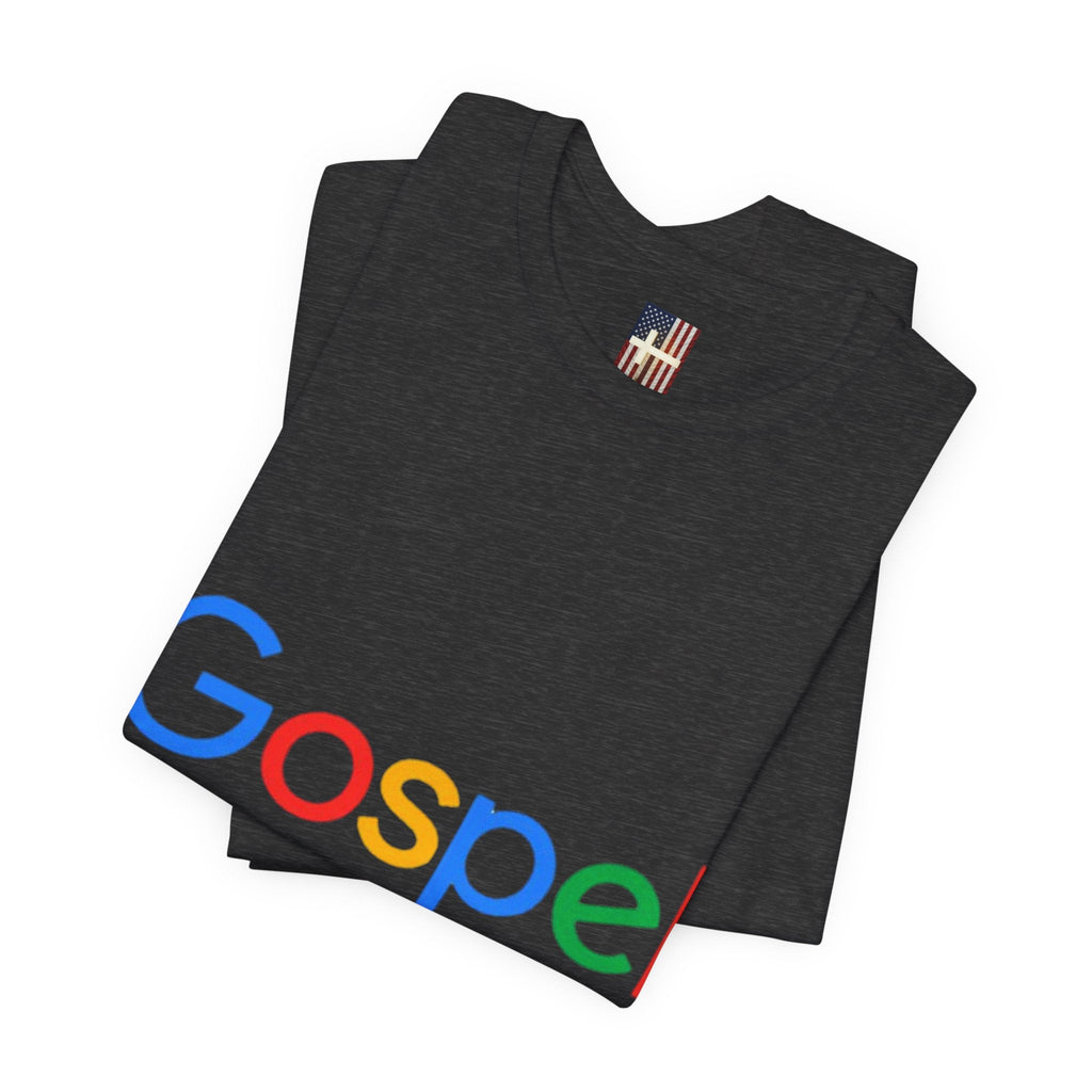 Gospel Graphic Tee — "Gospel" Colorful Logo Christian T-Shirt Printify