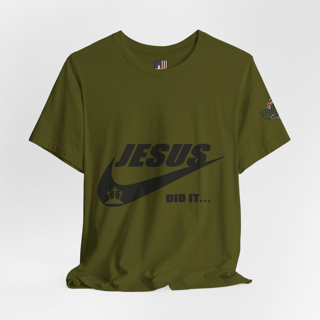 Jesus Did It T-shirt - Funny Christian Parody T-shirt - Faith & Victory Apparel Printify