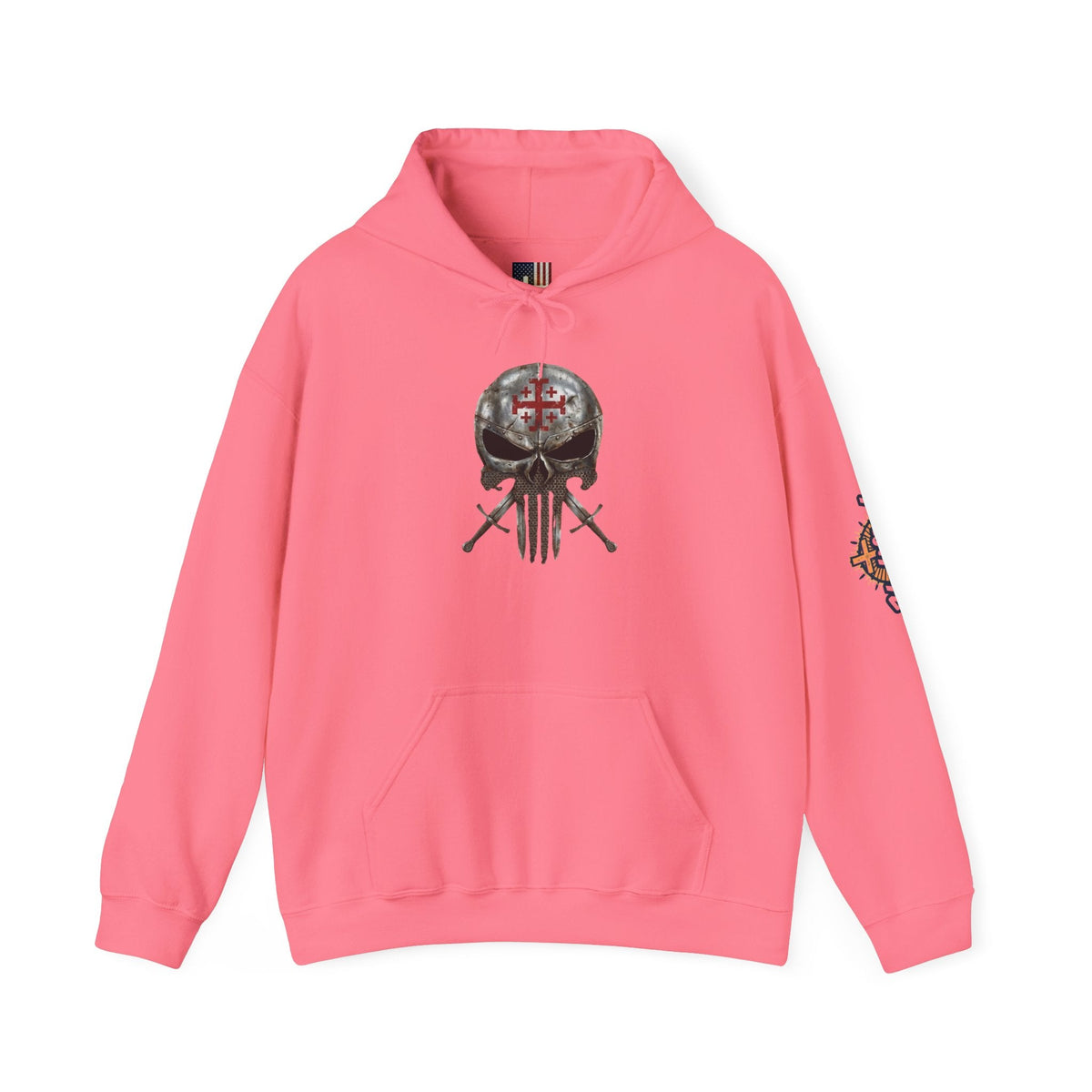 Crusader Knight Christian Skull Hoodie - Warrior Armor of God Hoodie Printify