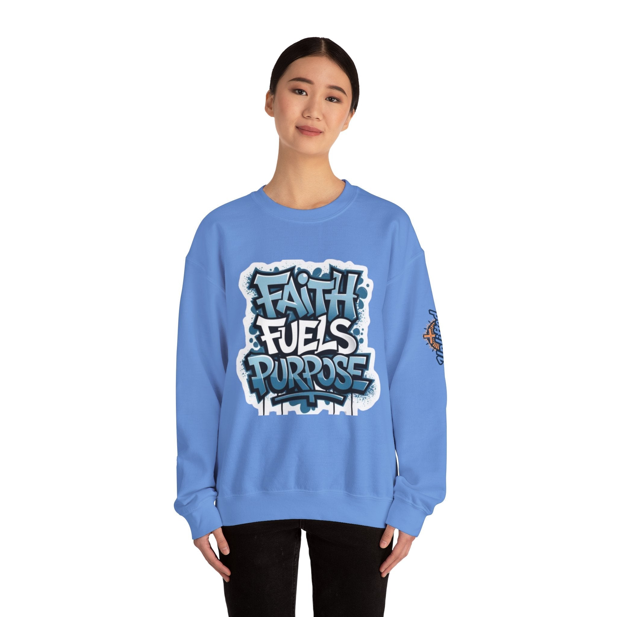 Faith Fuels Purpose Sweatshirt – Inspirational Christian Sweatshirt for Divine Drive & Unstoppable Belief Printify