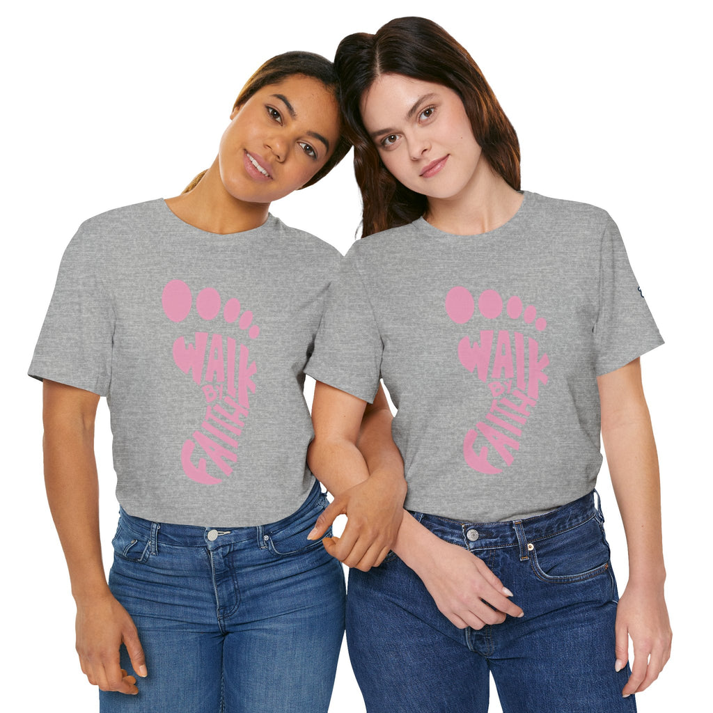 Walk By Faith Footprint T-Shirt Printify