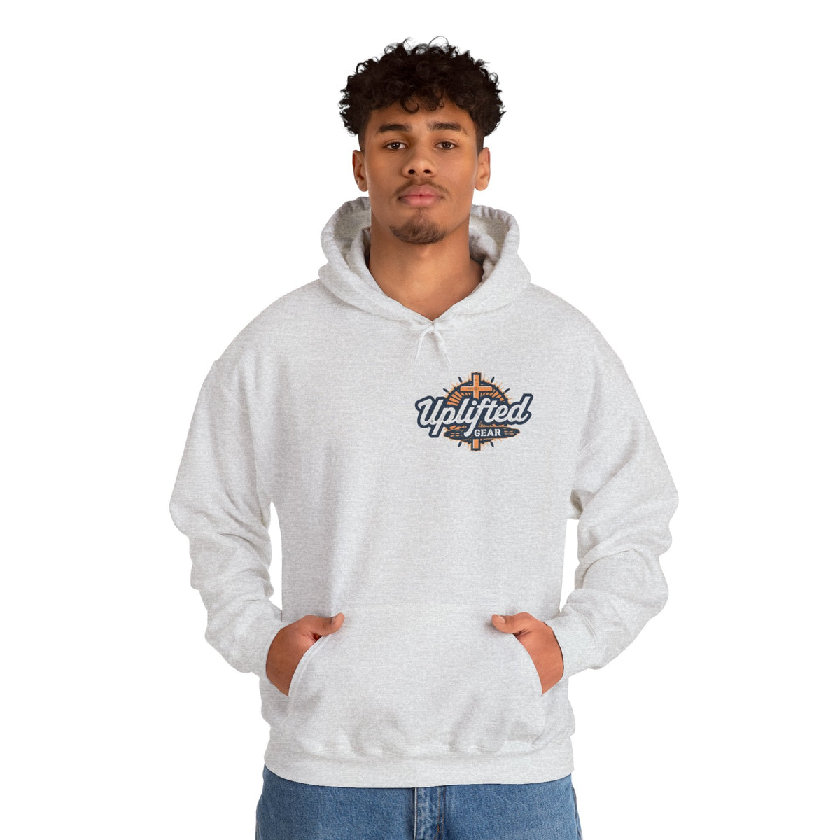 Uplifted Gear Christian Hoodie – Bold Logo Faith Hoodie for Inspired Living Printify