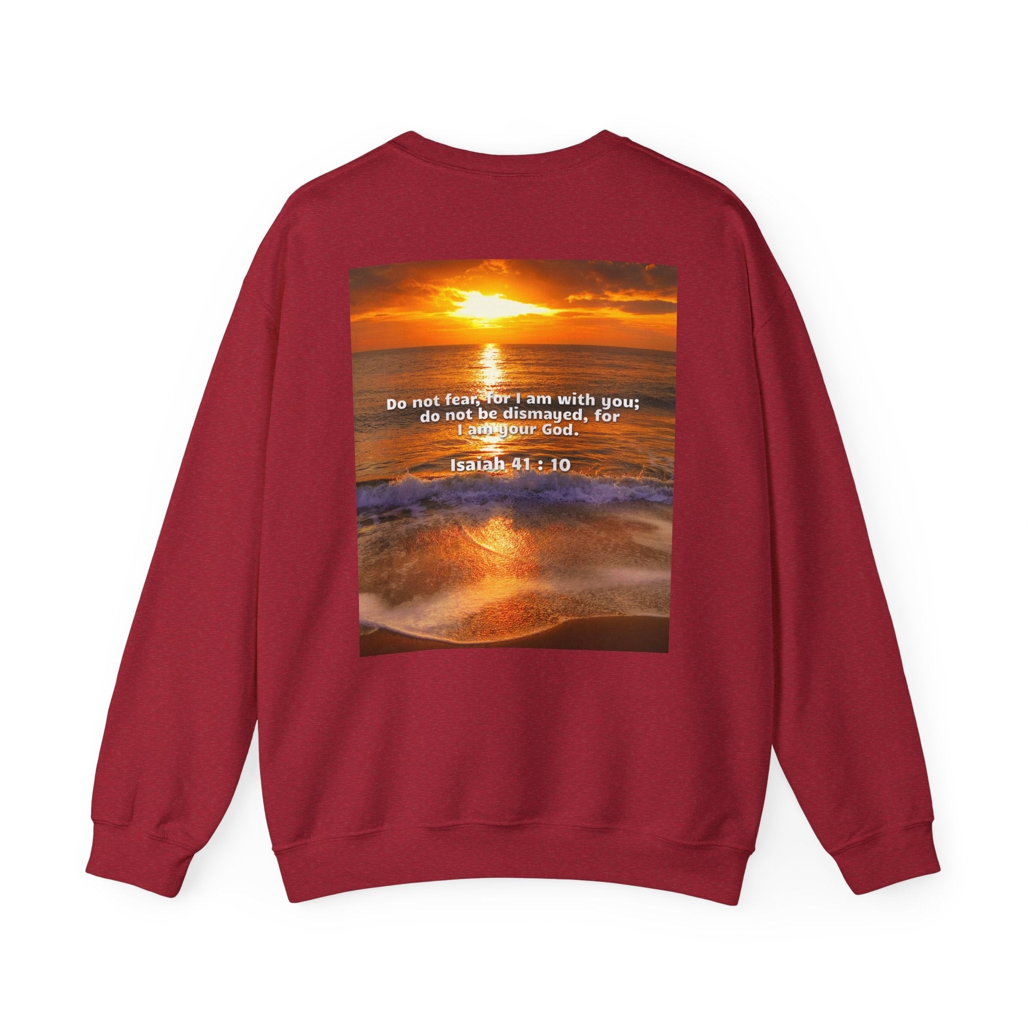 Bible Verse Unisex Heavy Blend™ Crewneck Sweatshirt - Isaiah 41 : 10 Printify