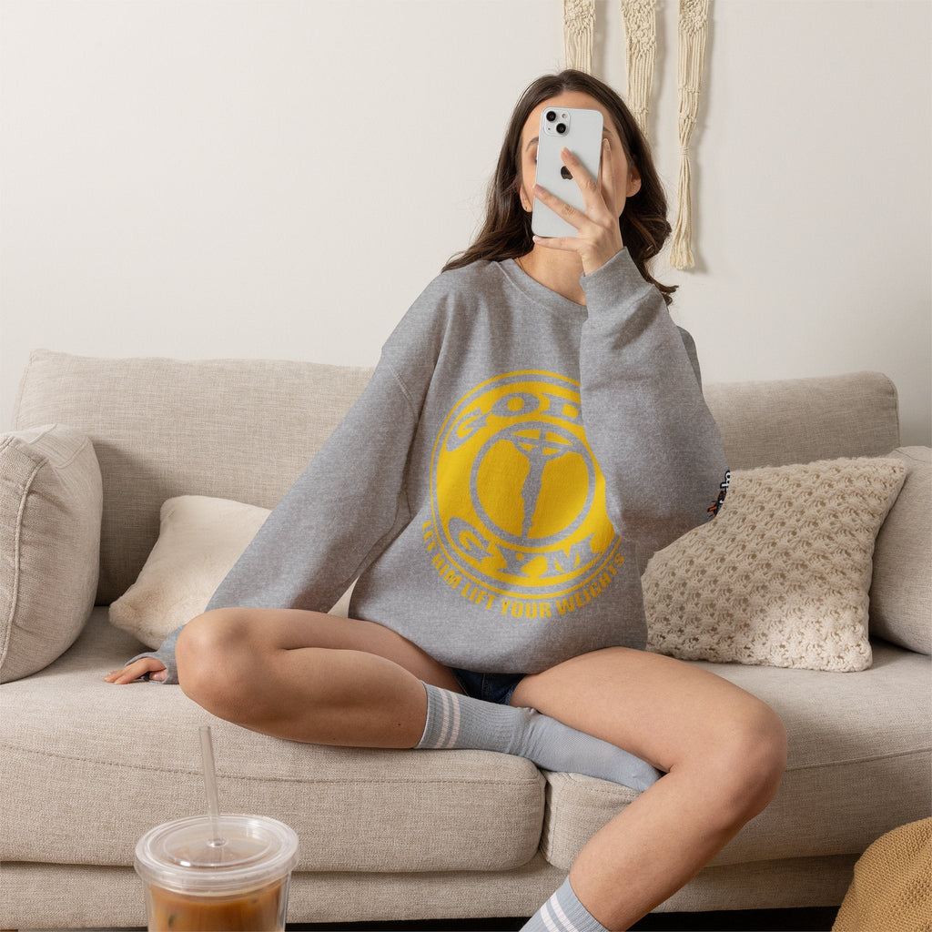 God's Gym Sweatshirt — "Let Him Lift Your Weights" Christian Fitness Sweatshirt Printify