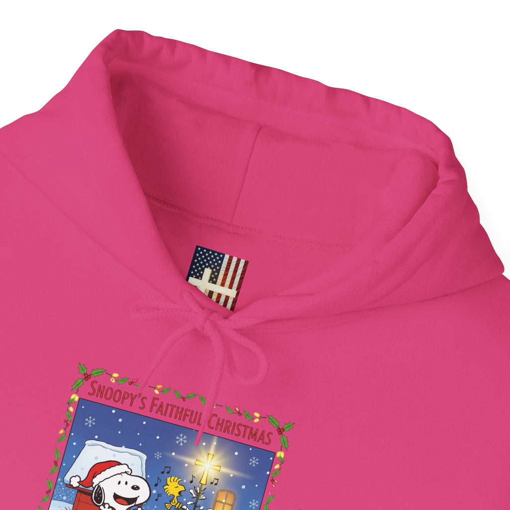 🎄 Faithful Christmas Friends – Christian Holiday Hoodie | Festive Tree & Cartoon Duo | Heartwarming Christmas Tee by Uplifted Gear Printify