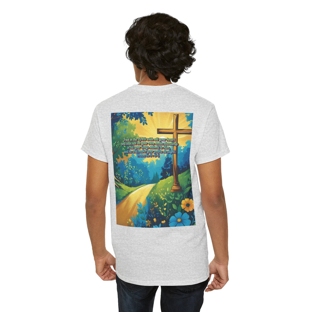 Trust in The Lord Proverbs 3:5-6 Biblical Design Unisex Heavy Cotton Tee Printify