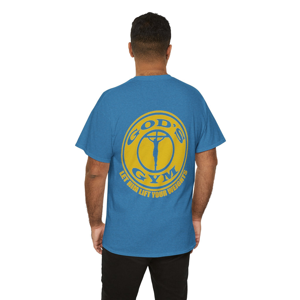 God's Gym T-Shirt — "Let Him Lift Your Weights" Christian Fitness Tee Printify