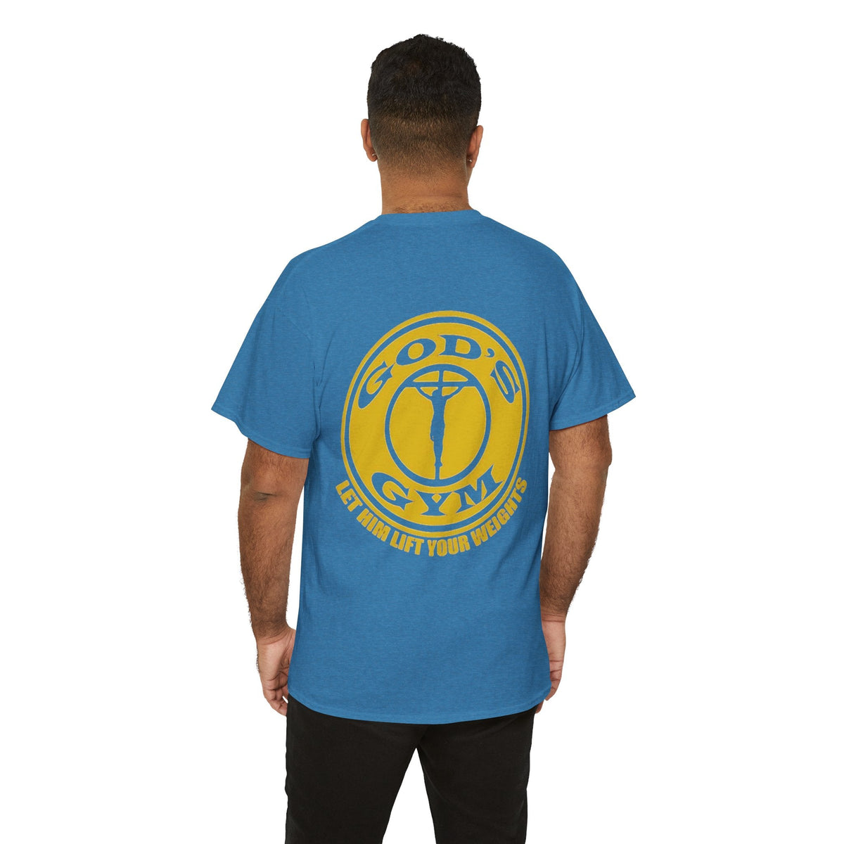 God's Gym T-Shirt — "Let Him Lift Your Weights" Christian Fitness Tee Printify