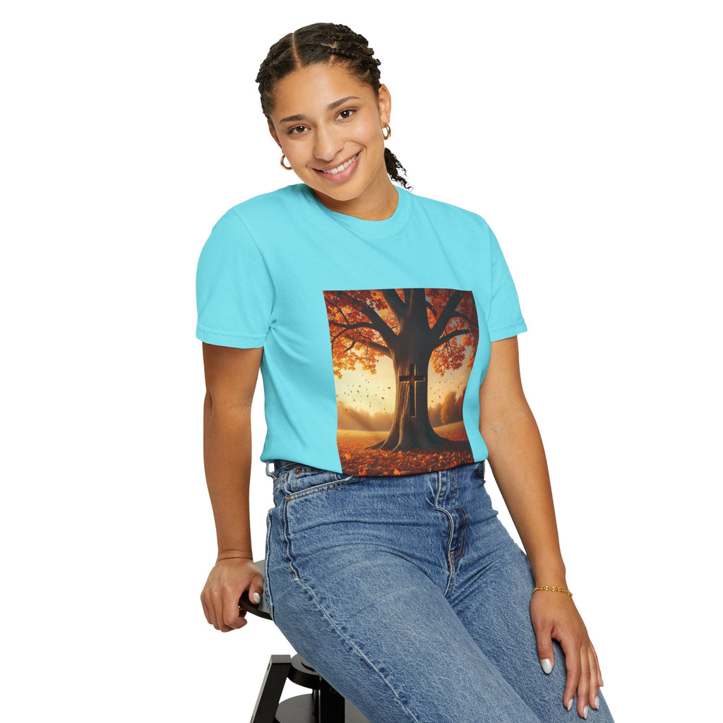 Trust in the Lord T-Shirt – Autumn Tree Christian Tee with Proverbs 3:5 Printify