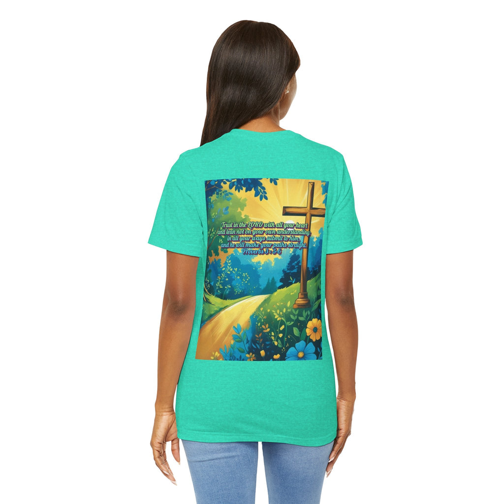 Trust in The Lord Proverbs 3:5-6 Biblical Design Unisex Jersey Short Sleeve Tee Printify
