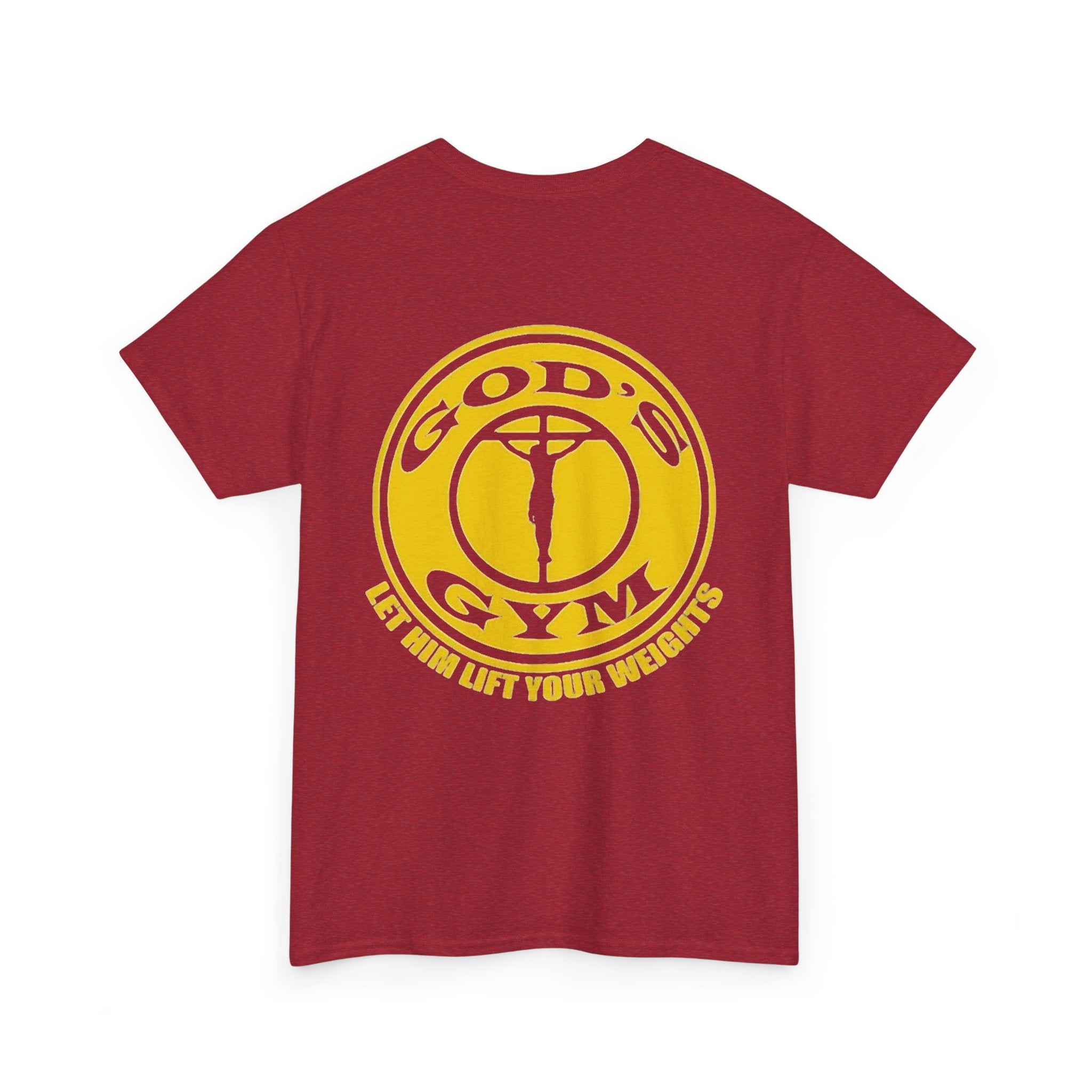 God's Gym T-Shirt — "Let Him Lift Your Weights" Christian Fitness Tee Printify