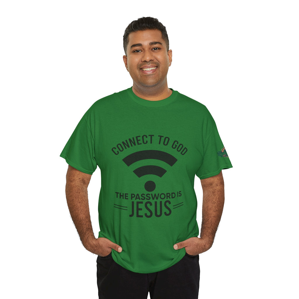 Connect to God T-shirt - WIFI Password is Jesus - Funny Christian Faith T-shirt Printify