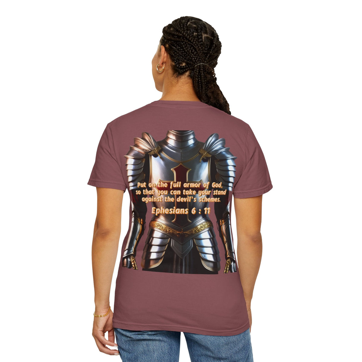 Religious Graphic Armor Of God Design - Unisex Garment-Dyed T-shirt Printify
