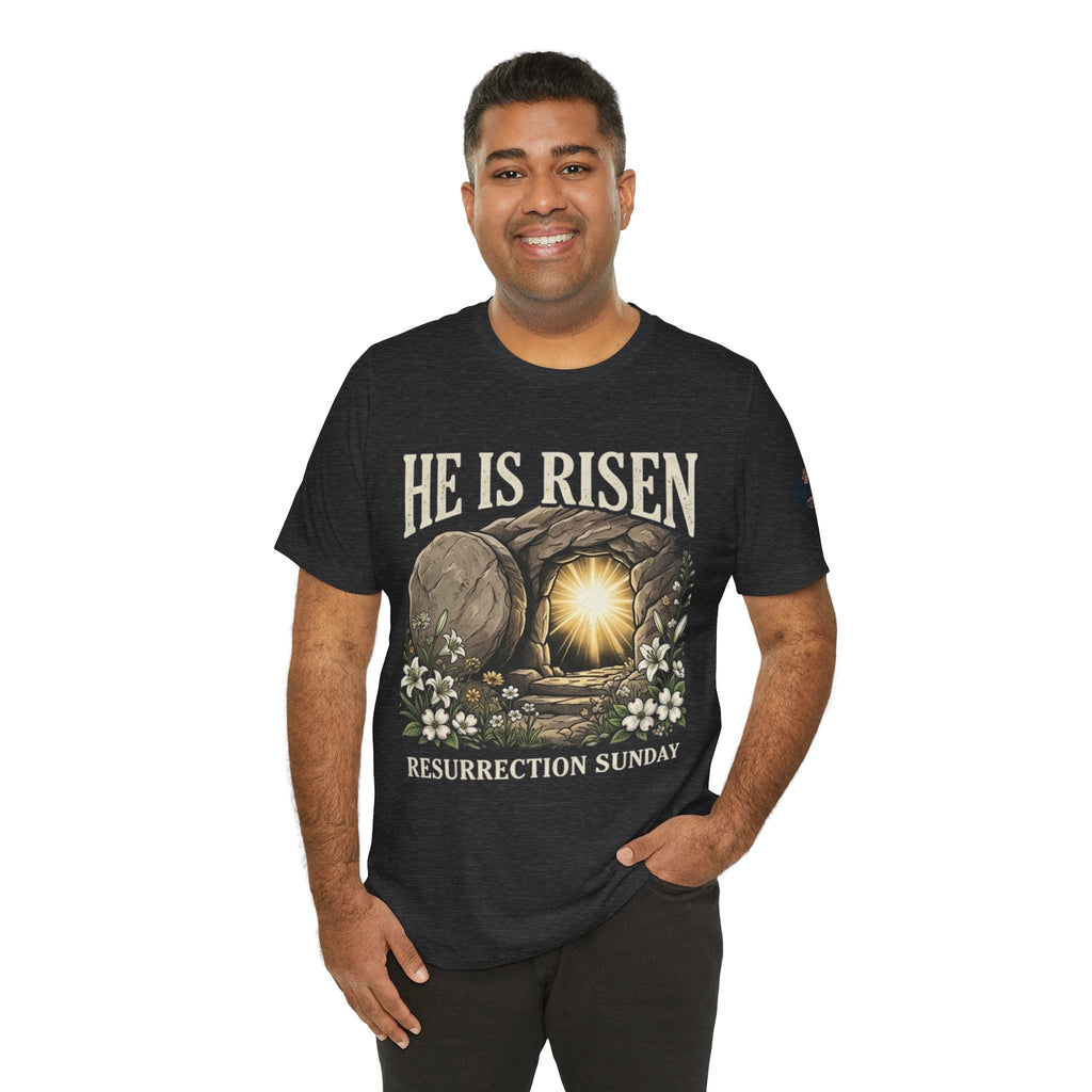 He Is Risen T-Shirt — Jesus Christ Resurrection Easter Tee Printify