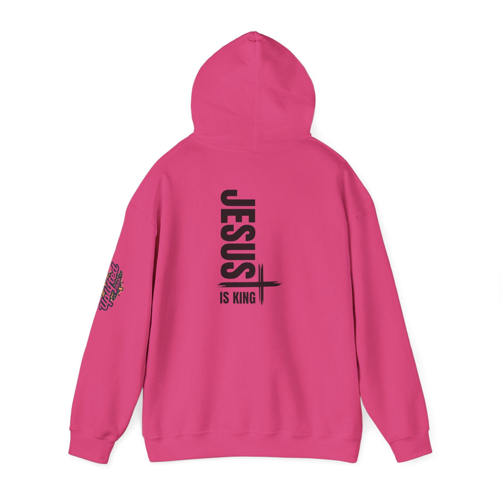 Jesus Is King Hoodie | Modern Typographic Cross Christian Hoodie Printify