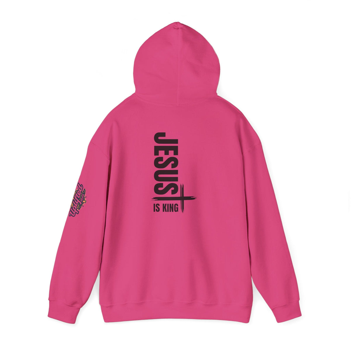 Jesus Is King Hoodie | Modern Typographic Cross Christian Hoodie Printify